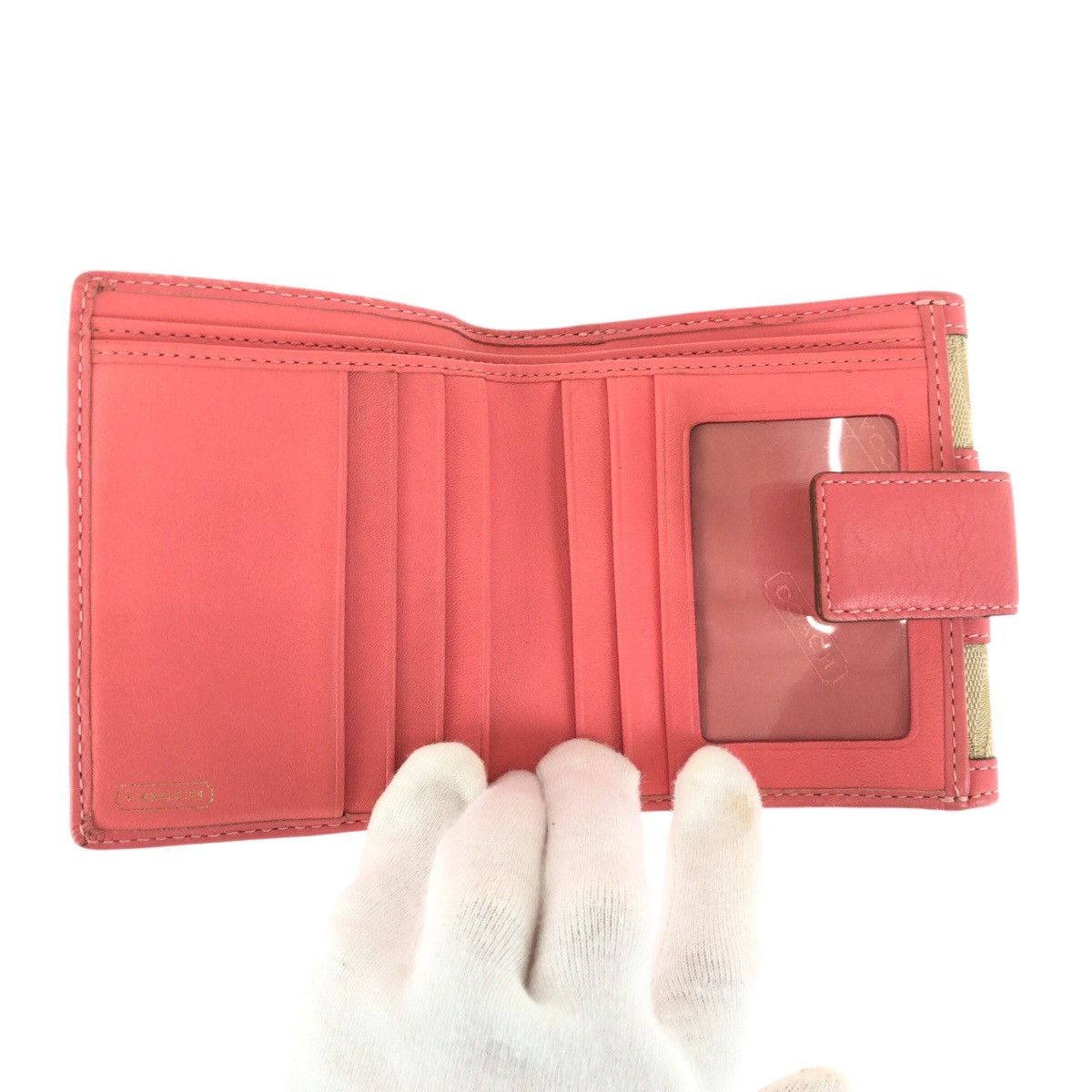 Coach Coach COACH Signature Canvas Leather Wallet Textile Short Wallet DUTY FREE for USA Size ONE SIZE - 6 Thumbnail