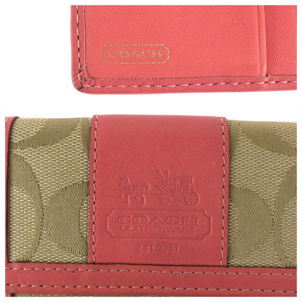 Coach Coach COACH Signature Canvas Leather Wallet Textile Short Wallet DUTY FREE for USA Size ONE SIZE - 5 Thumbnail