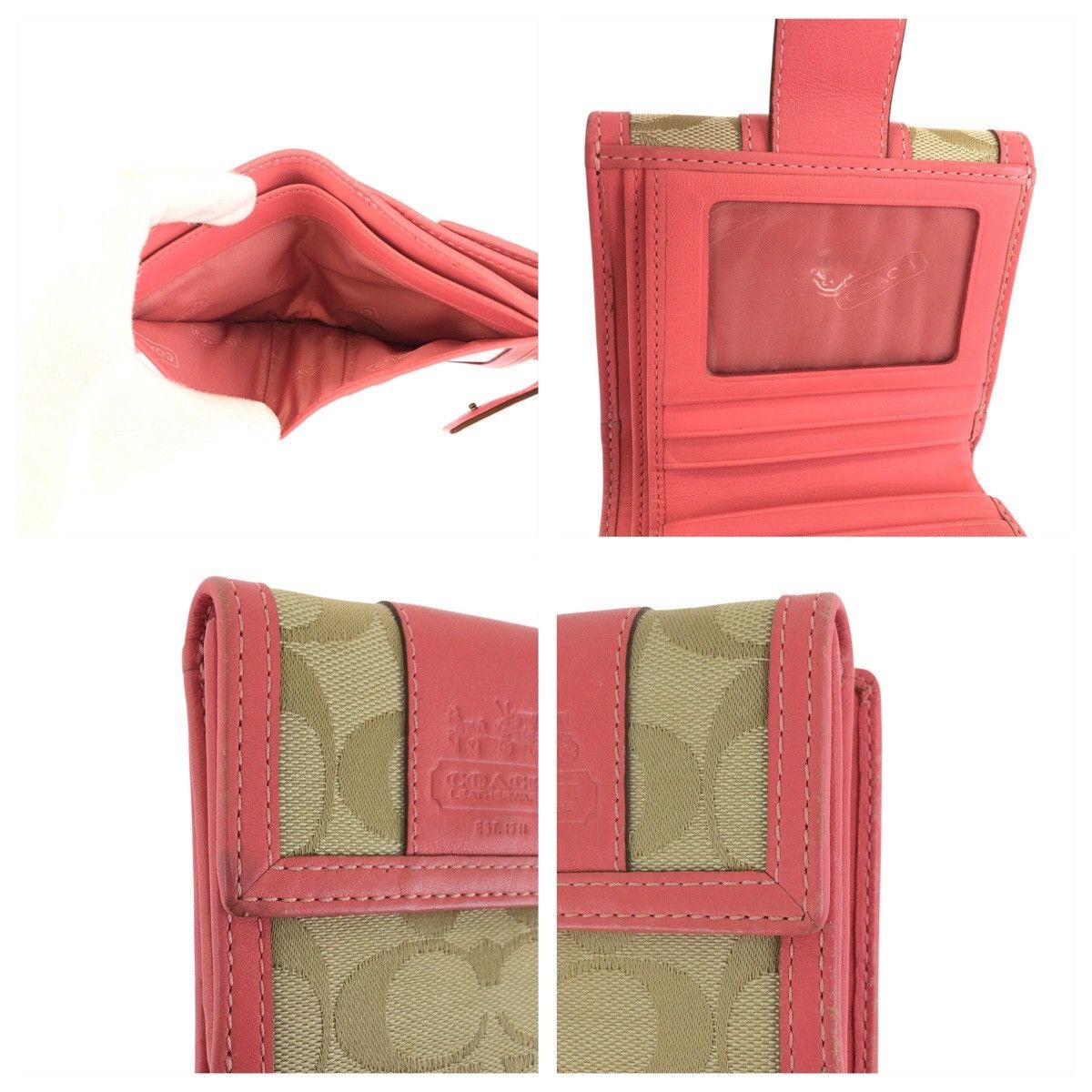 Coach Coach COACH Signature Canvas Leather Wallet Textile Short Wallet DUTY FREE for USA Size ONE SIZE - 9 Thumbnail