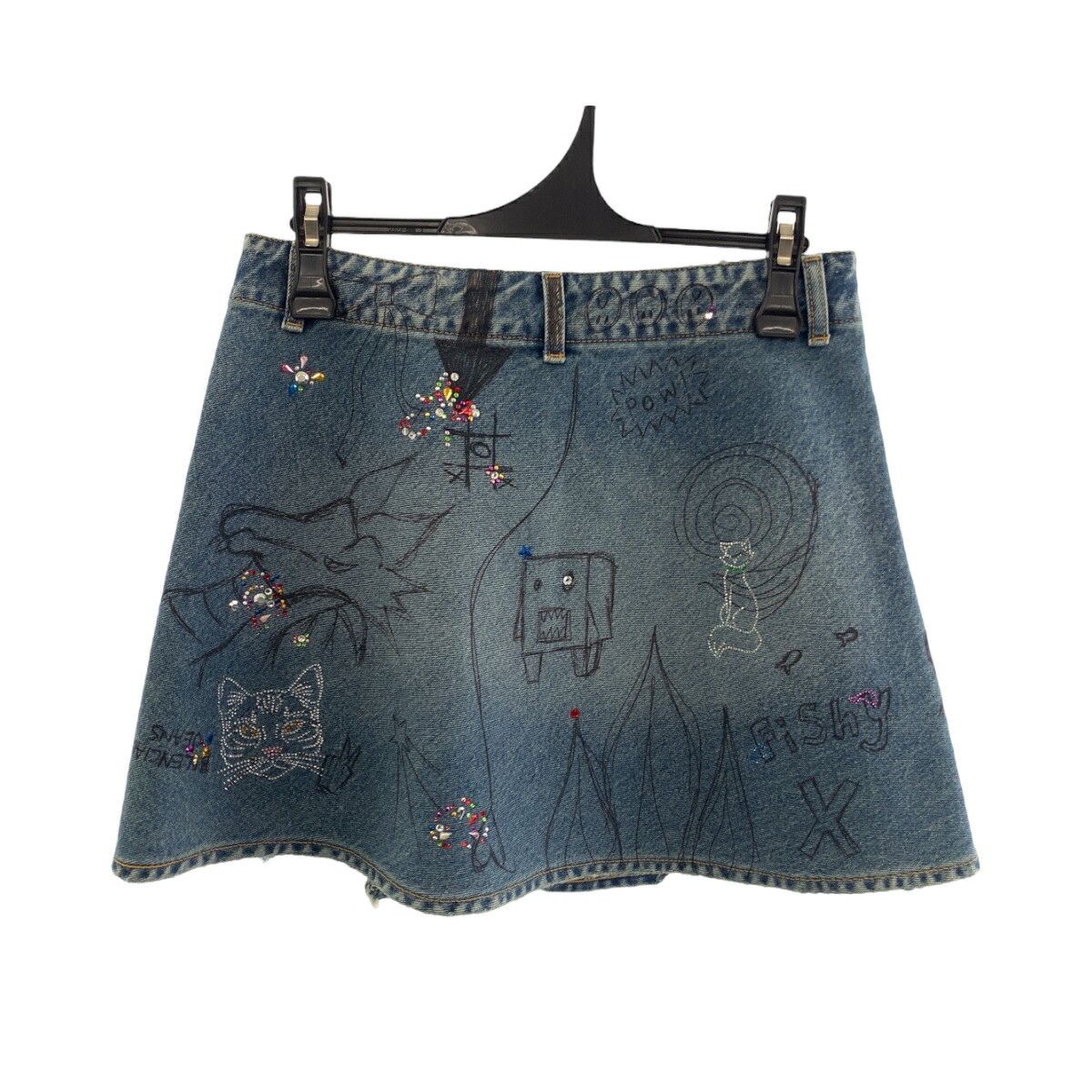 Balenciaga Balenciaga Balenciaga Graphic Print Denim Mini Skirt Textile Skirts DUTY FREE for USA Size ONE SIZE - 2 Thumbnail