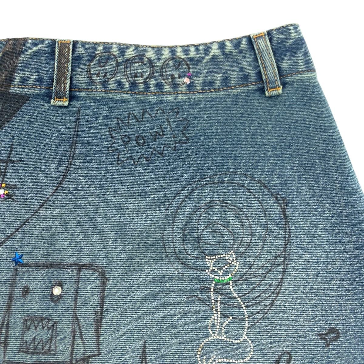 Balenciaga Balenciaga Balenciaga Graphic Print Denim Mini Skirt Textile Skirts DUTY FREE for USA Size ONE SIZE - 8 Thumbnail