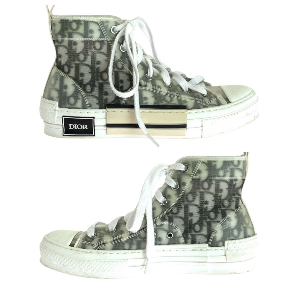 Dior Dior Dior Oblique Fabric Rubber High Top Sneakers Textile Shoes DUTY FREE for USA Size ONE SIZE - 6 Thumbnail