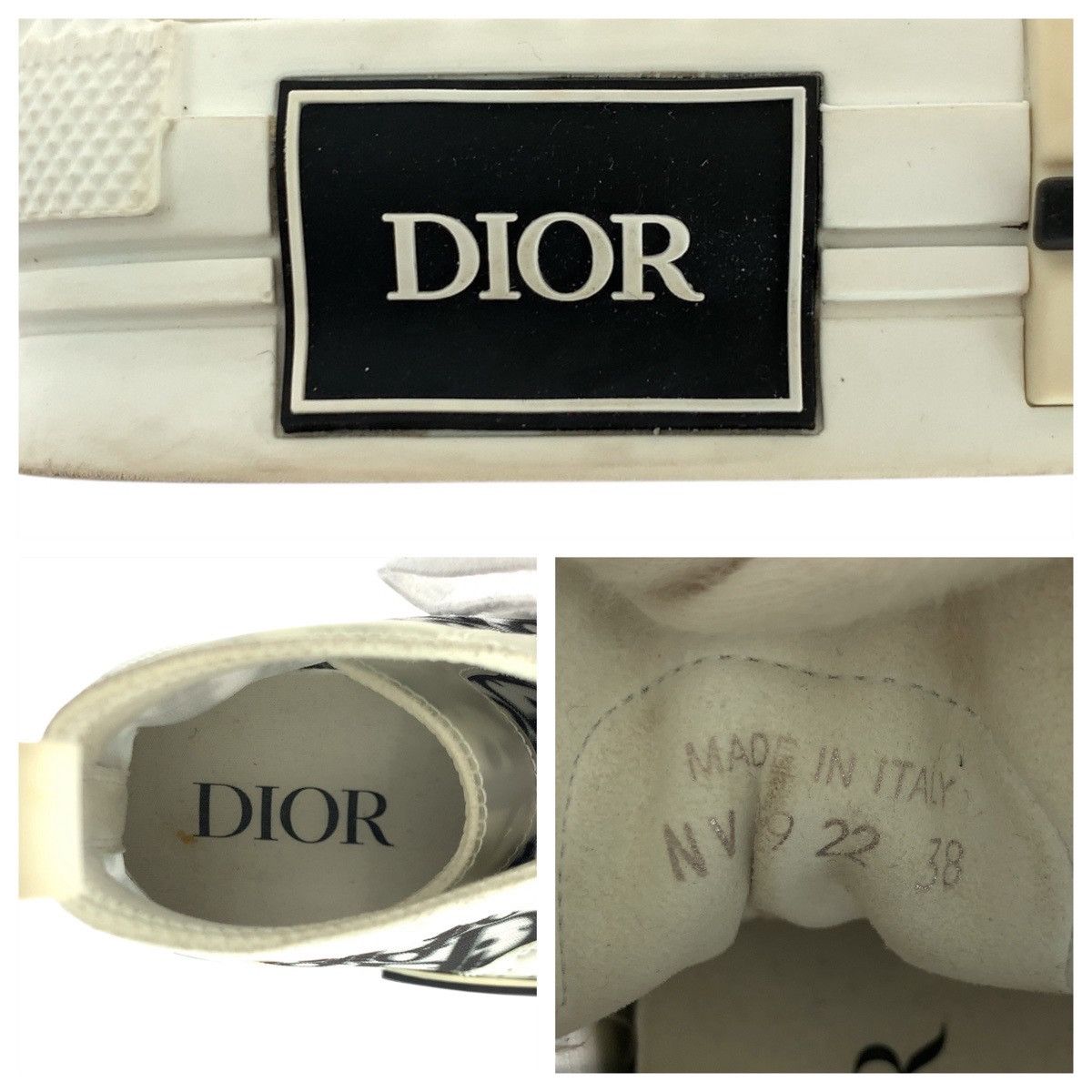 Dior Dior Dior Oblique Fabric Rubber High Top Sneakers Textile Shoes DUTY FREE for USA Size ONE SIZE - 8 Thumbnail