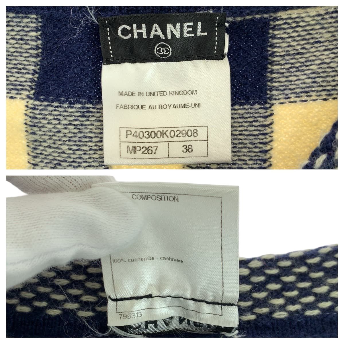 Chanel Chanel CHANEL Coco Mark Check Cashmere Dress Textile Dresses P40300K02908 DUTY FREE for USA Size ONE SIZE - 7 Thumbnail