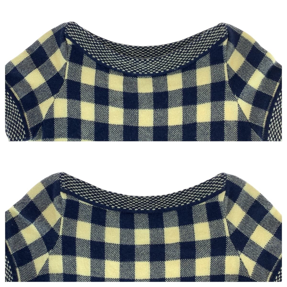 Chanel Chanel CHANEL Coco Mark Check Cashmere Dress Textile Dresses P40300K02908 DUTY FREE for USA Size ONE SIZE - 3 Thumbnail