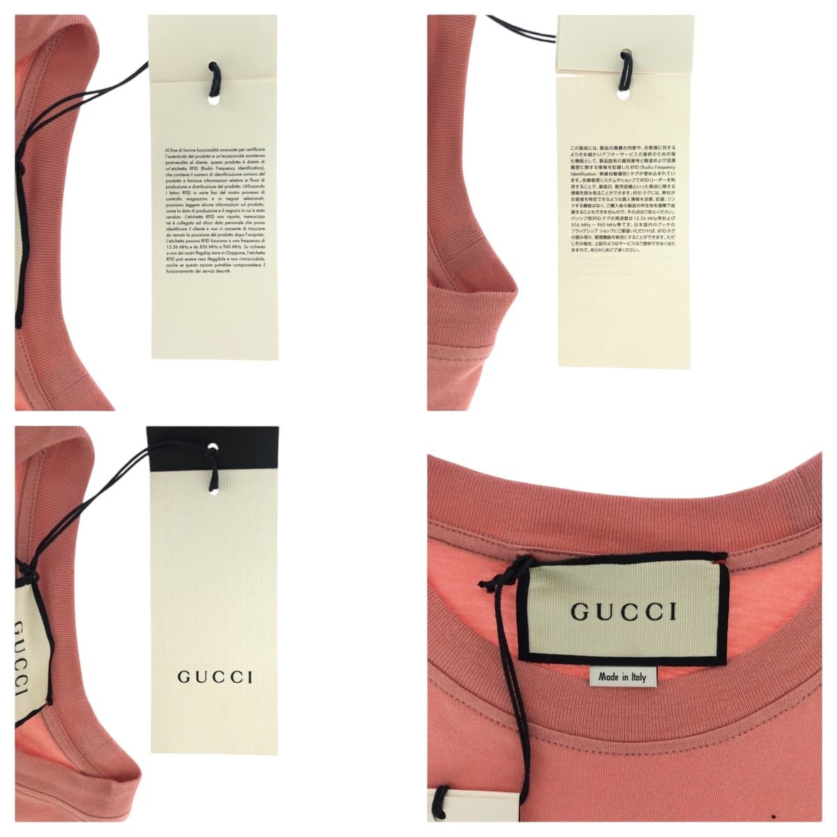 Gucci Gucci Gucci Embroidery Line Stone Cotton T-shirt Textile T-Shirts 580762 XJBSX DUTY FREE for USA Size ONE SIZE - 5 Thumbnail