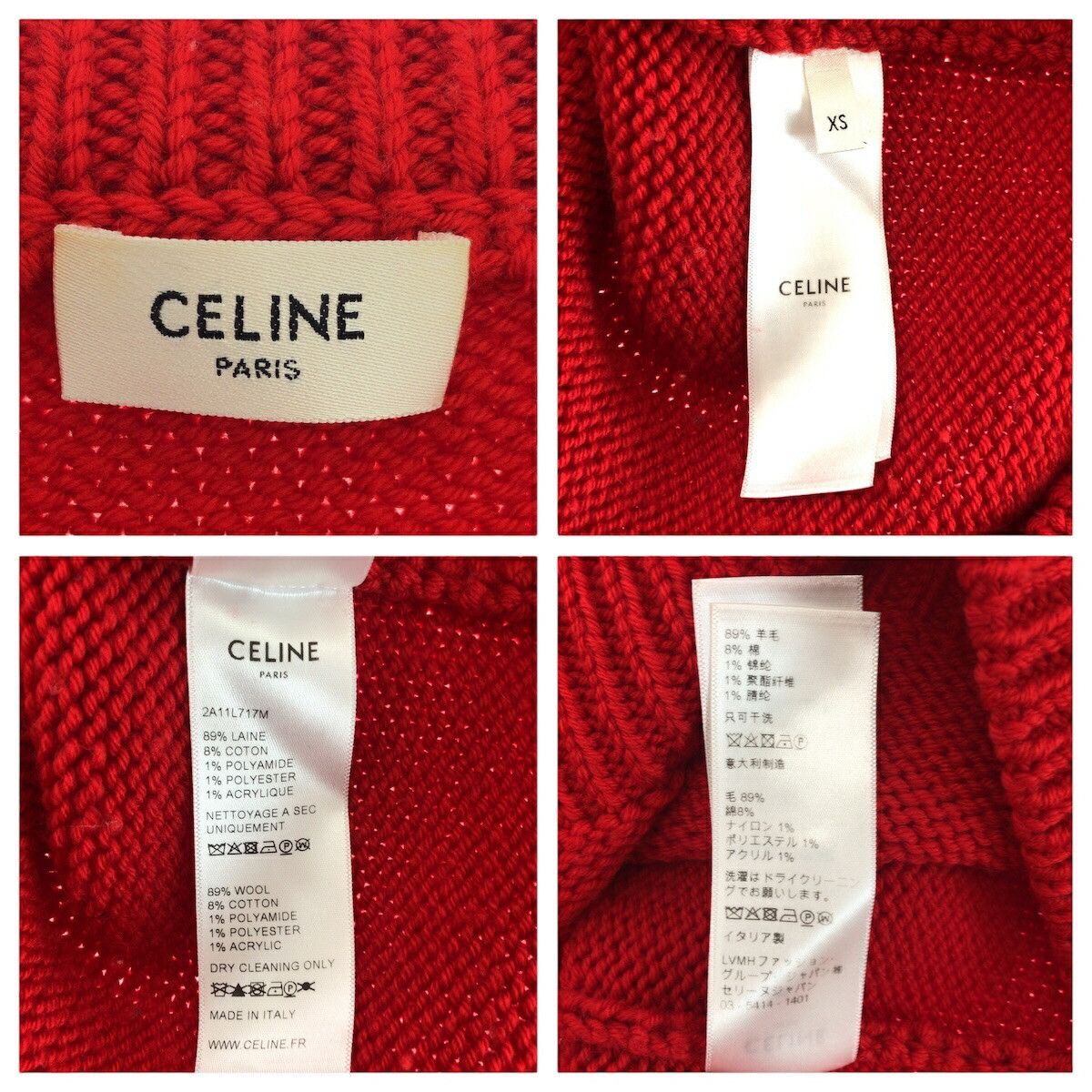 Celine Celine Celine Pierrot Wool Cotton Sweater Textile Tops 2A11L717M DUTY FREE for USA Size ONE SIZE - 4 Thumbnail