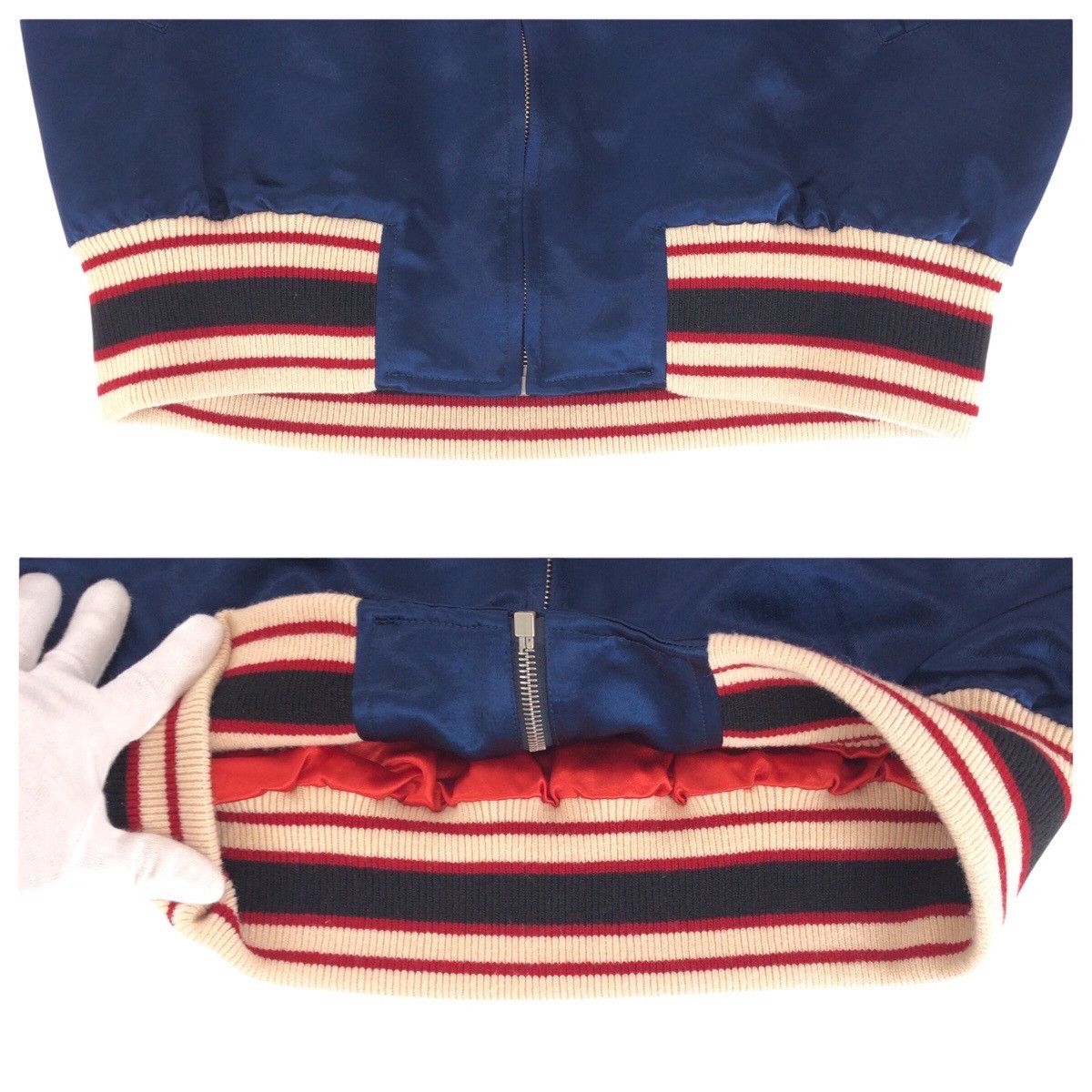 Gucci Gucci GUCCI GG Acetate Rayon Polyester Stadium Jacket Textile Outerwear 575315 ZABZR DUTY FREE for USA Size ONE SIZE - 6 Thumbnail
