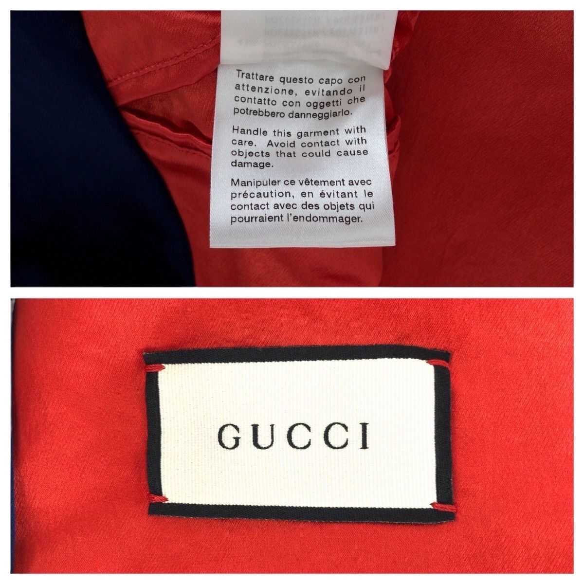 Gucci Gucci GUCCI GG Acetate Rayon Polyester Stadium Jacket Textile Outerwear 575315 ZABZR DUTY FREE for USA Size ONE SIZE - 4 Thumbnail