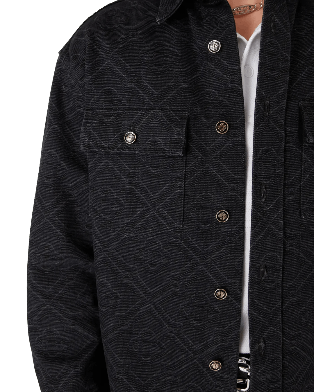 Casablanca Black Laser Long Sleeve Denim Shirt Size US XL / EU 56 / 4 - 5 Thumbnail