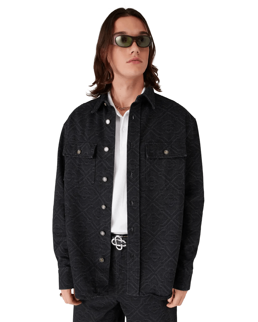 Casablanca Black Laser Long Sleeve Denim Shirt Size US XL / EU 56 / 4 - 4 Thumbnail
