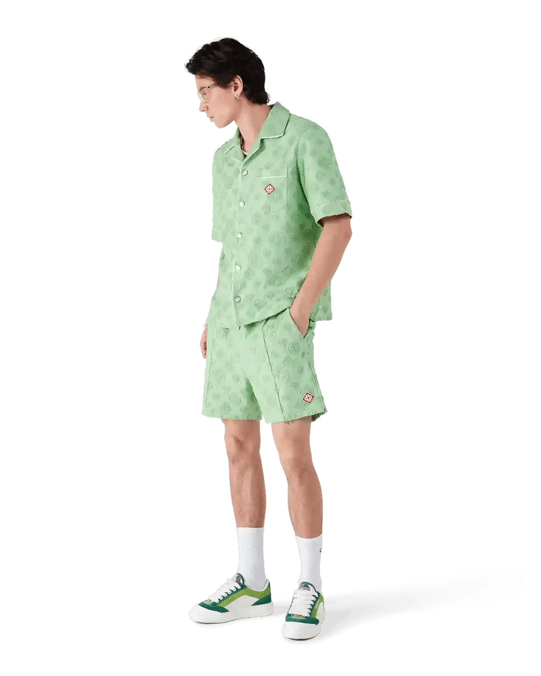 Casablanca Towelling Monogram Shirt Green Size US S / EU 44-46 / 1 - 2 Thumbnail