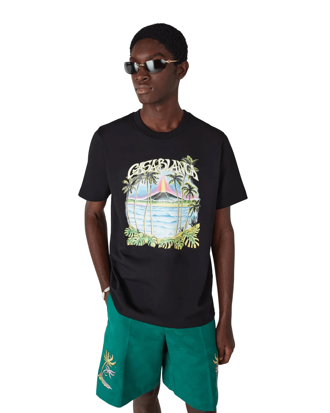 Casablanca Volcano Printed Classic T-shirt Black Size US L / EU 52-54 / 3 - 4 Thumbnail