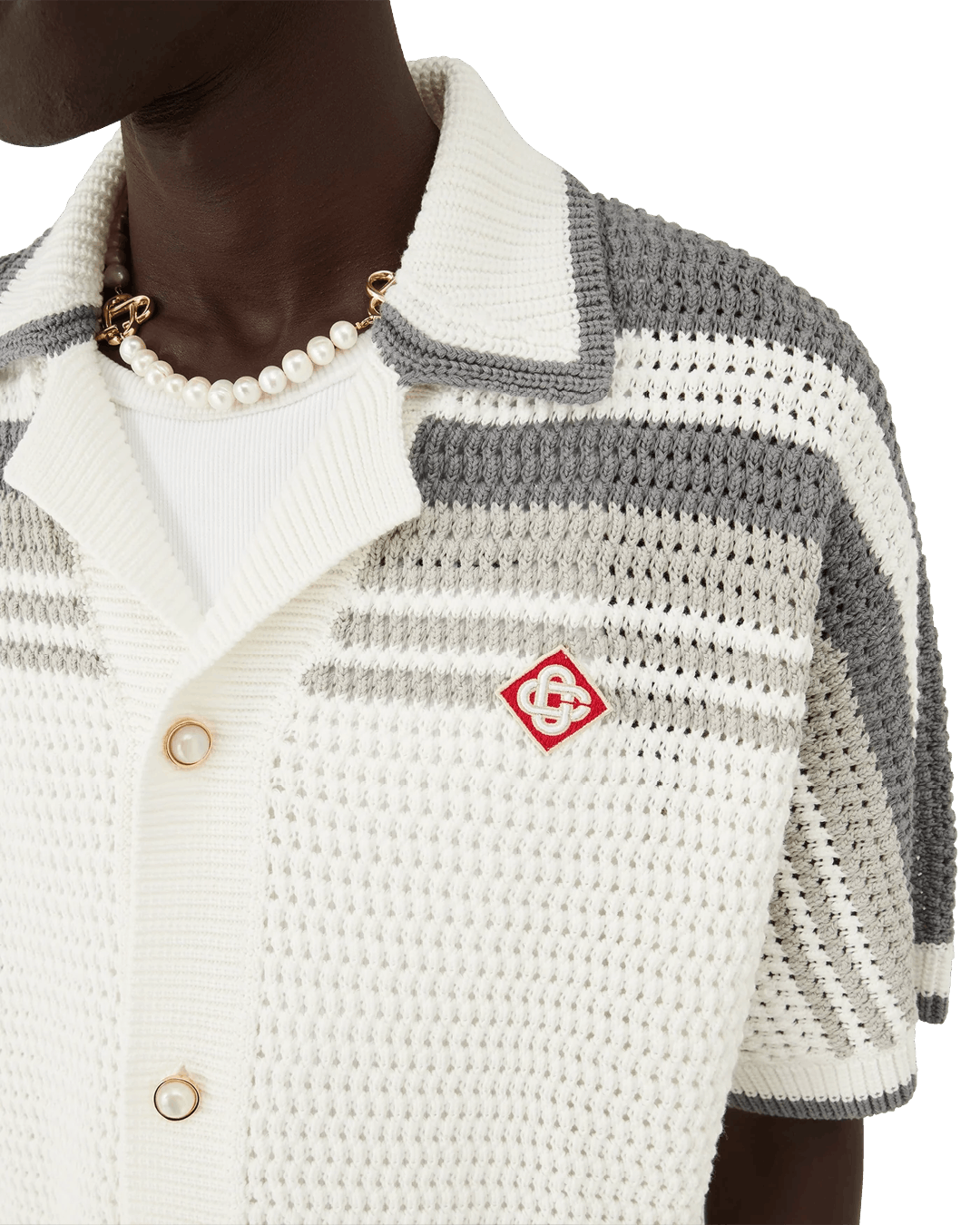 Casablanca Tennis Crochet Shirt White Size US L / EU 52-54 / 3 - 5 Thumbnail