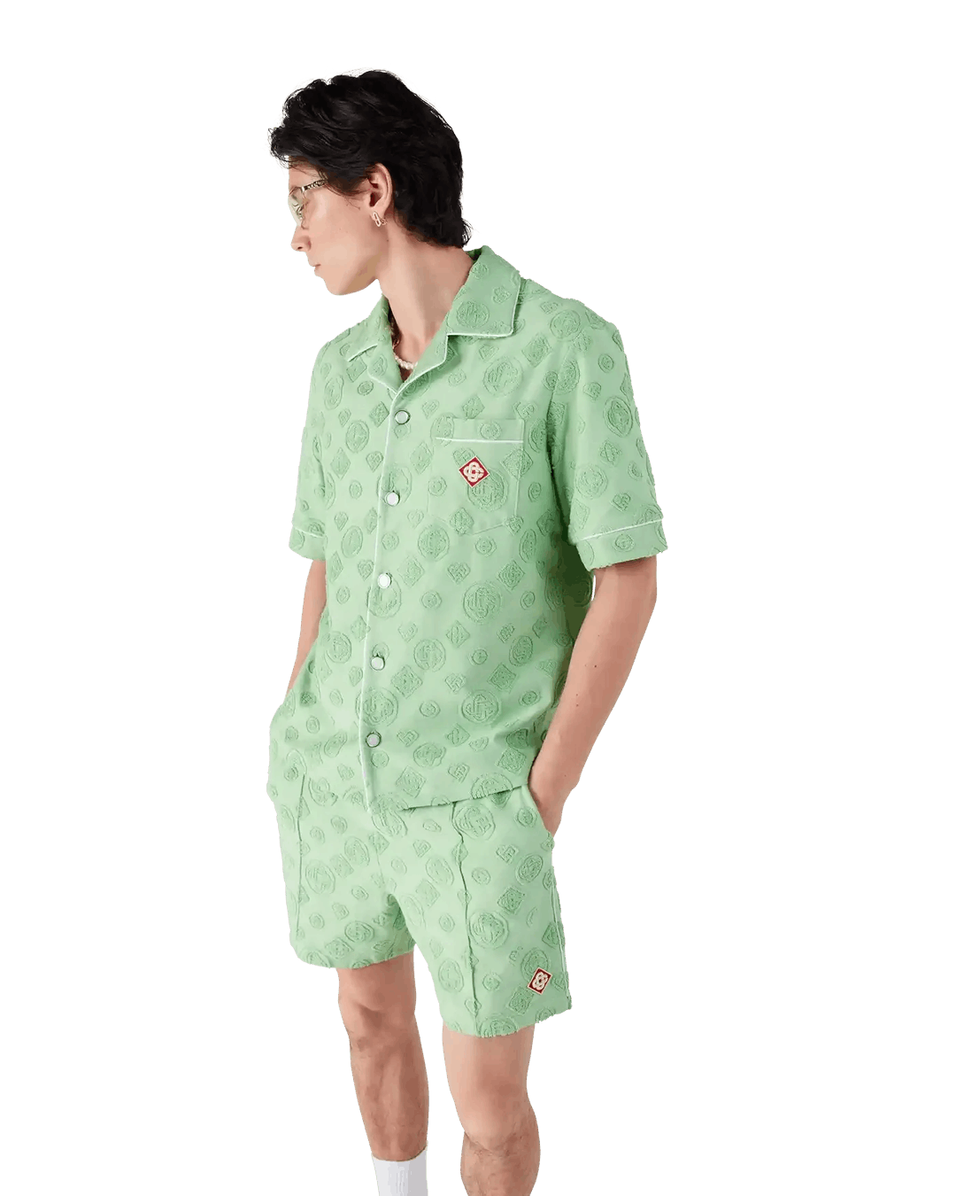 Casablanca Towelling Monogram Shirt Green Size US XS / EU 42 / 0 - 4 Thumbnail