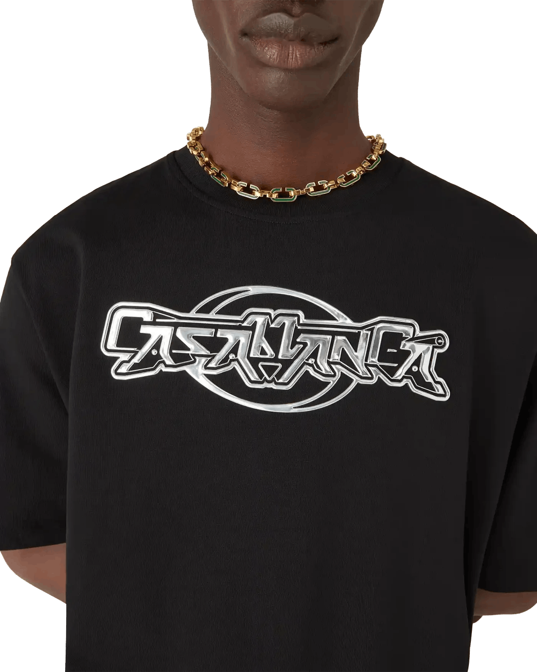 Casablanca Chrome Overd Short Sleeve T-Shirt Black Size US XL / EU 56 / 4 - 3 Thumbnail