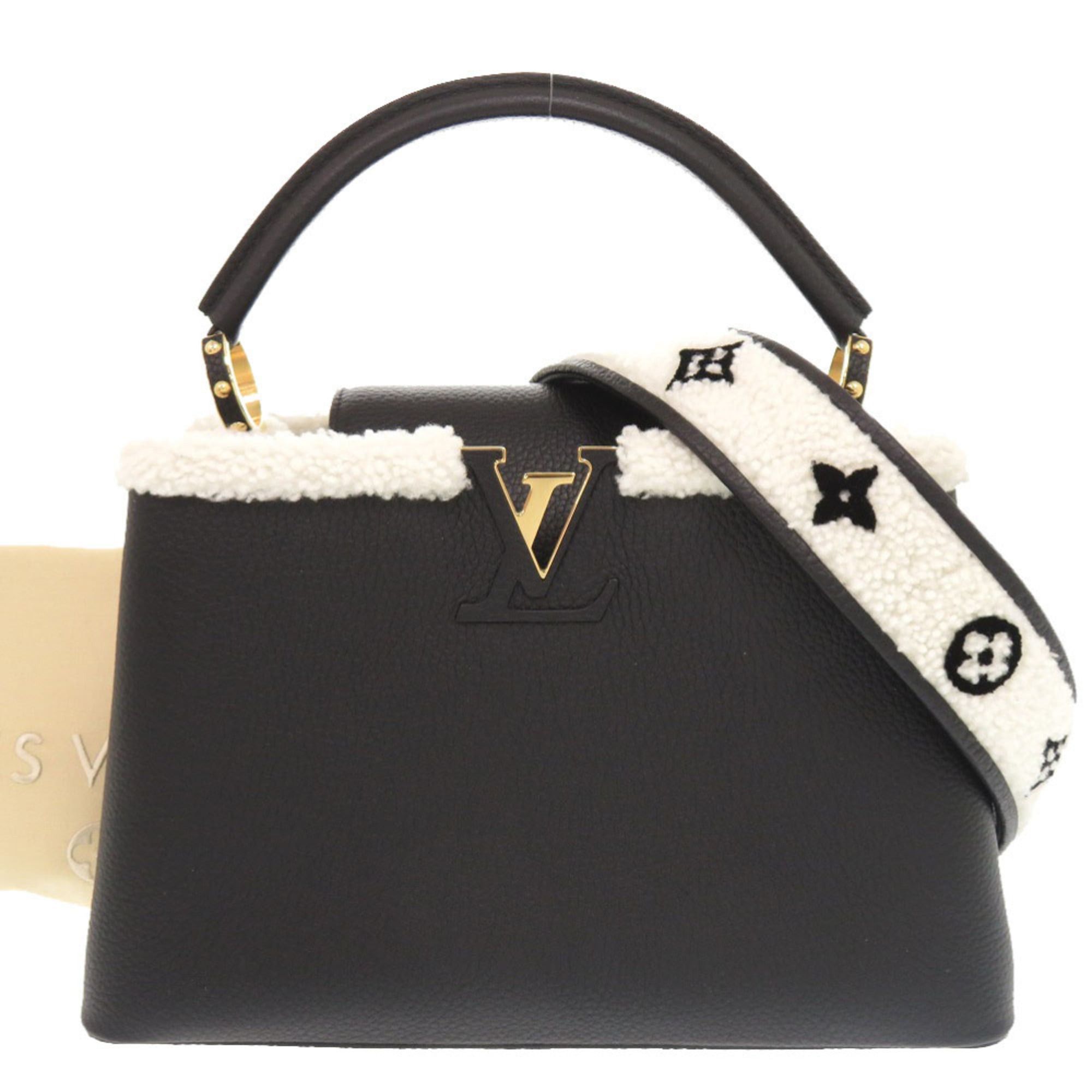 Louis Vuitton Like New Louis Vuitton Capucines MM M59073 IC Taurillon Leather Shearling Black Handbag LV 0237LOUIS VUITTON Size ONE SIZE - 2 Thumbnail