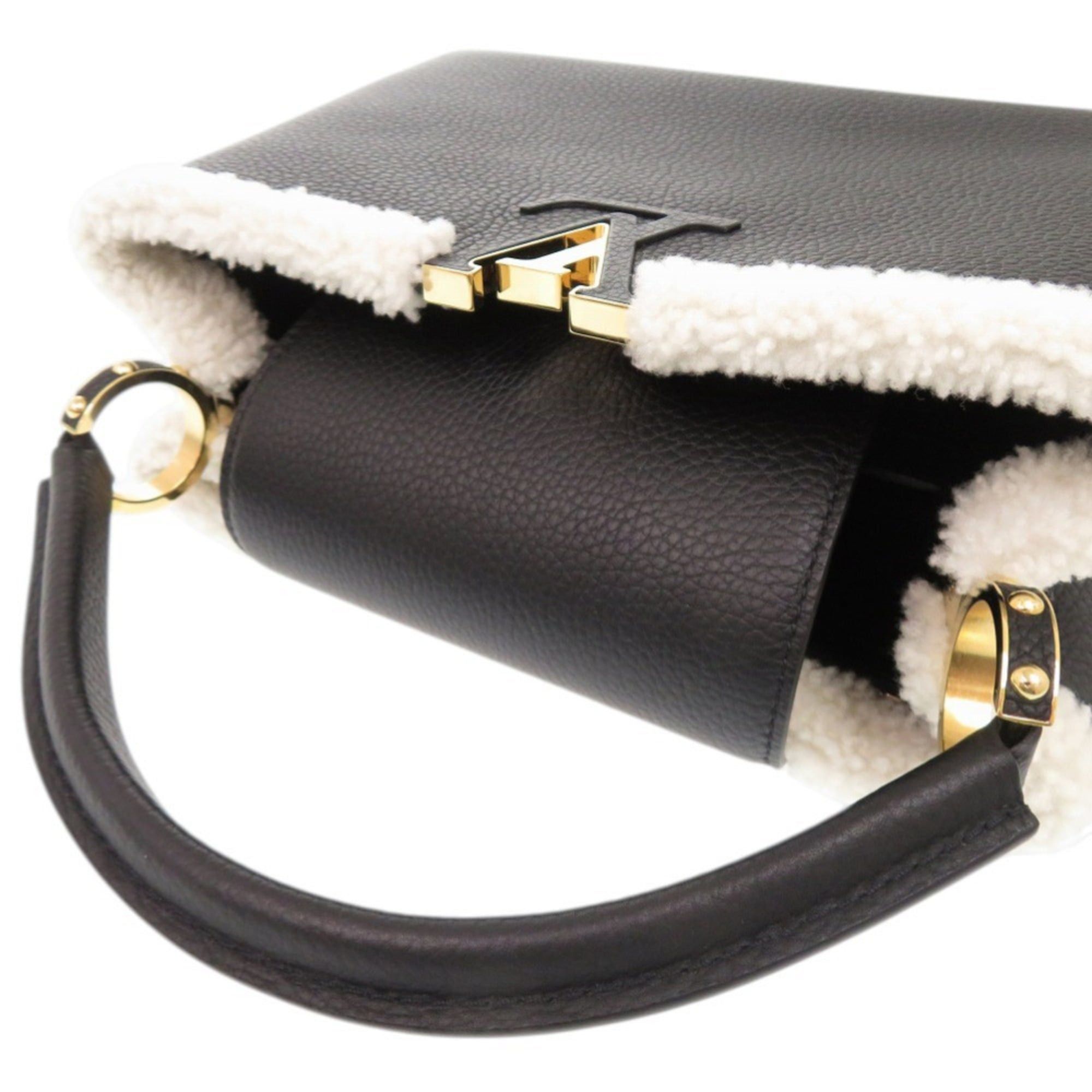 Louis Vuitton Like New Louis Vuitton Capucines MM M59073 IC Taurillon Leather Shearling Black Handbag LV 0237LOUIS VUITTON Size ONE SIZE - 6 Thumbnail