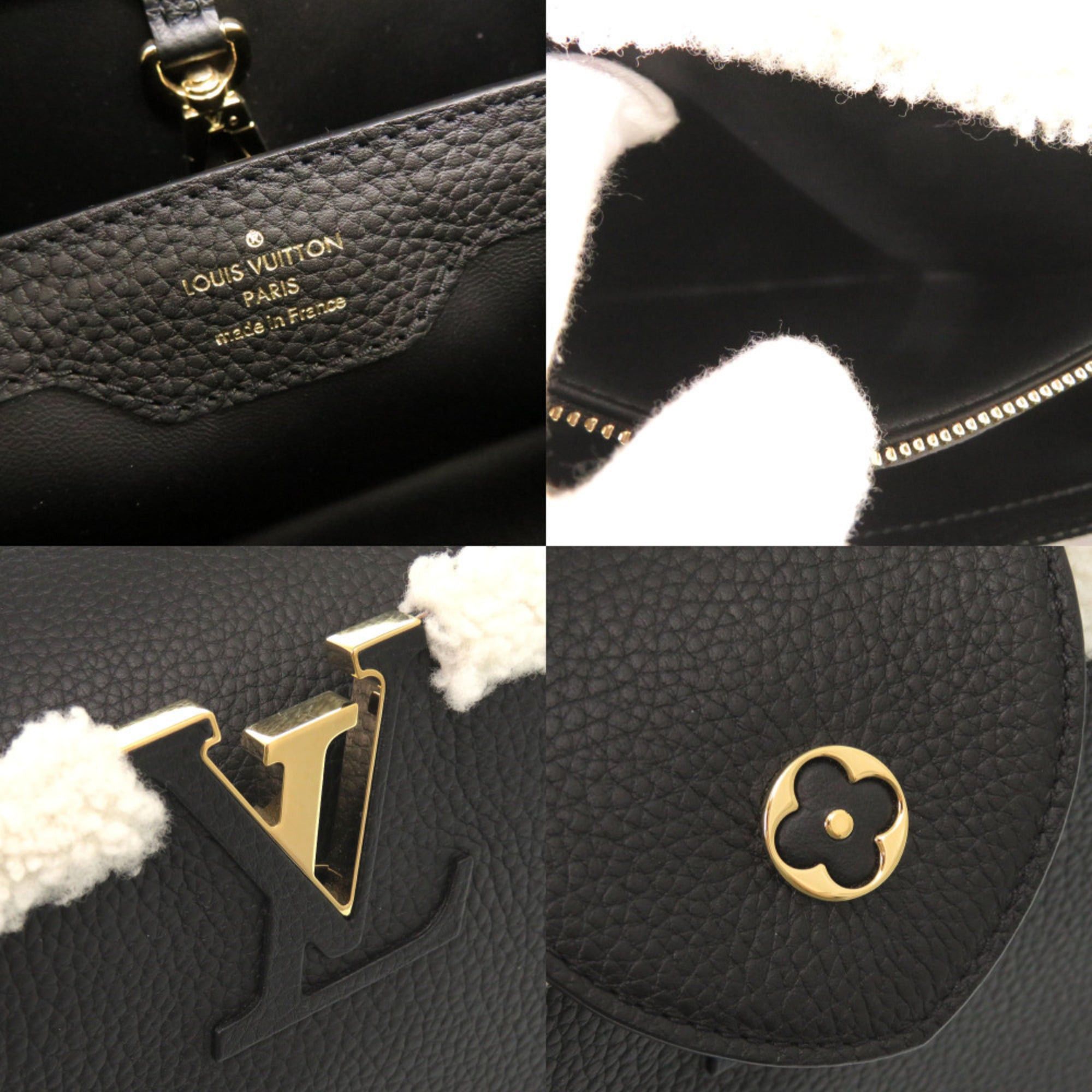Louis Vuitton Like New Louis Vuitton Capucines MM M59073 IC Taurillon Leather Shearling Black Handbag LV 0237LOUIS VUITTON Size ONE SIZE - 9 Thumbnail