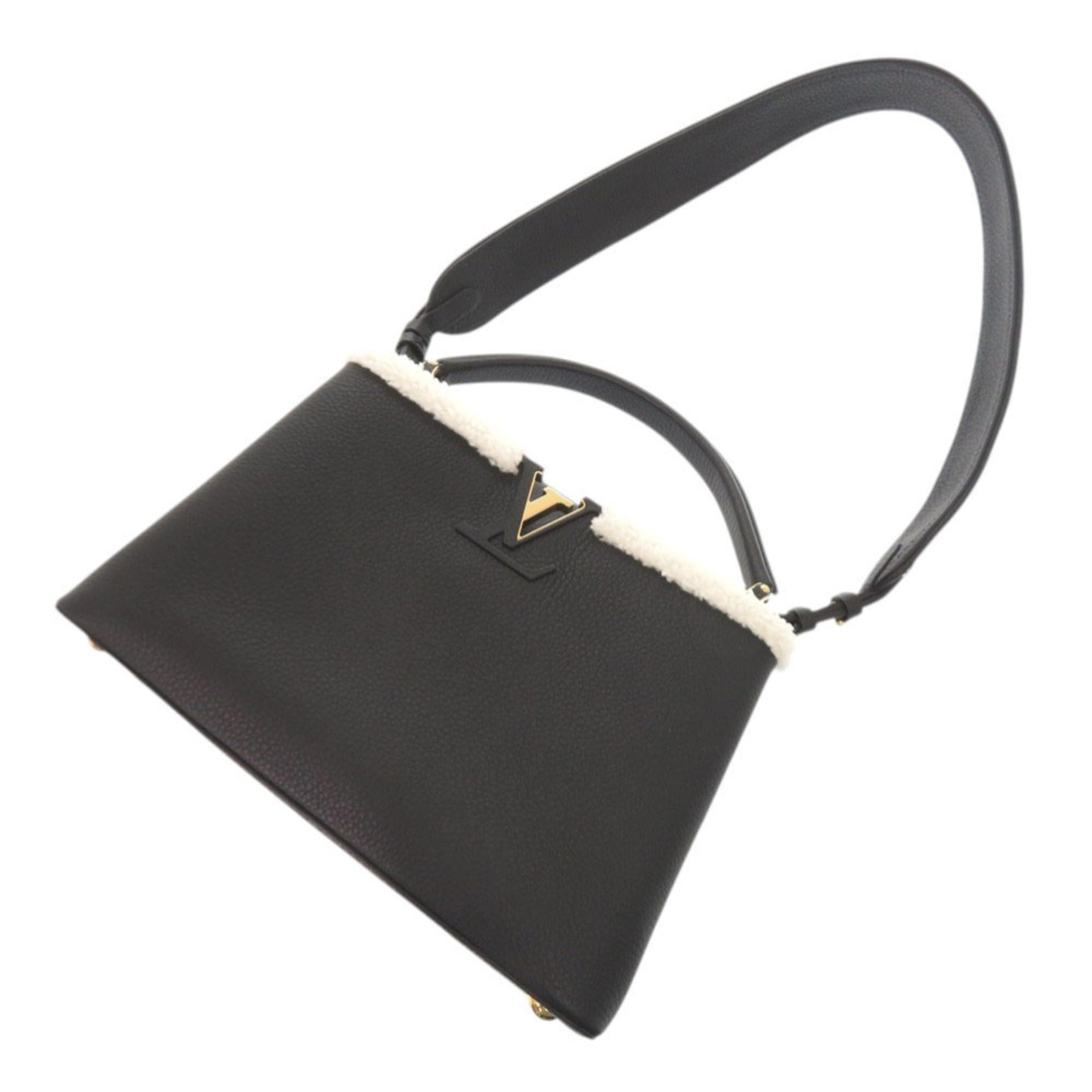 Louis Vuitton Like New Louis Vuitton Capucines MM M59073 IC Taurillon Leather Shearling Black Handbag LV 0237LOUIS VUITTON Size ONE SIZE - 7 Thumbnail