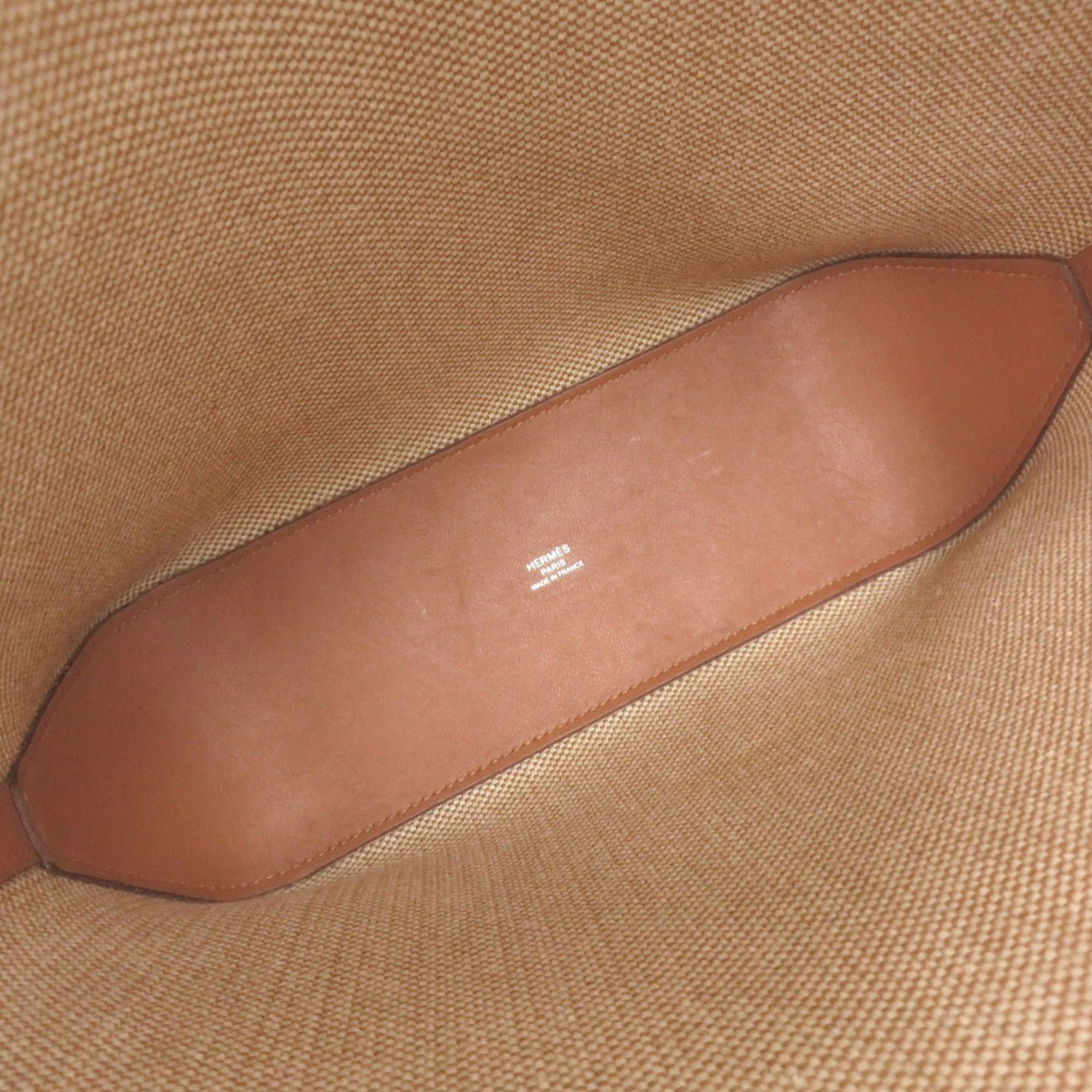 Hermes Excellent condition Hermes H Ambier PM Tote Bag/Shoulder Bag in Veau Swift Toile Leather, Gold, U stamp (2022 production) 1756HERMES Size ONE SIZE - 6 Thumbnail