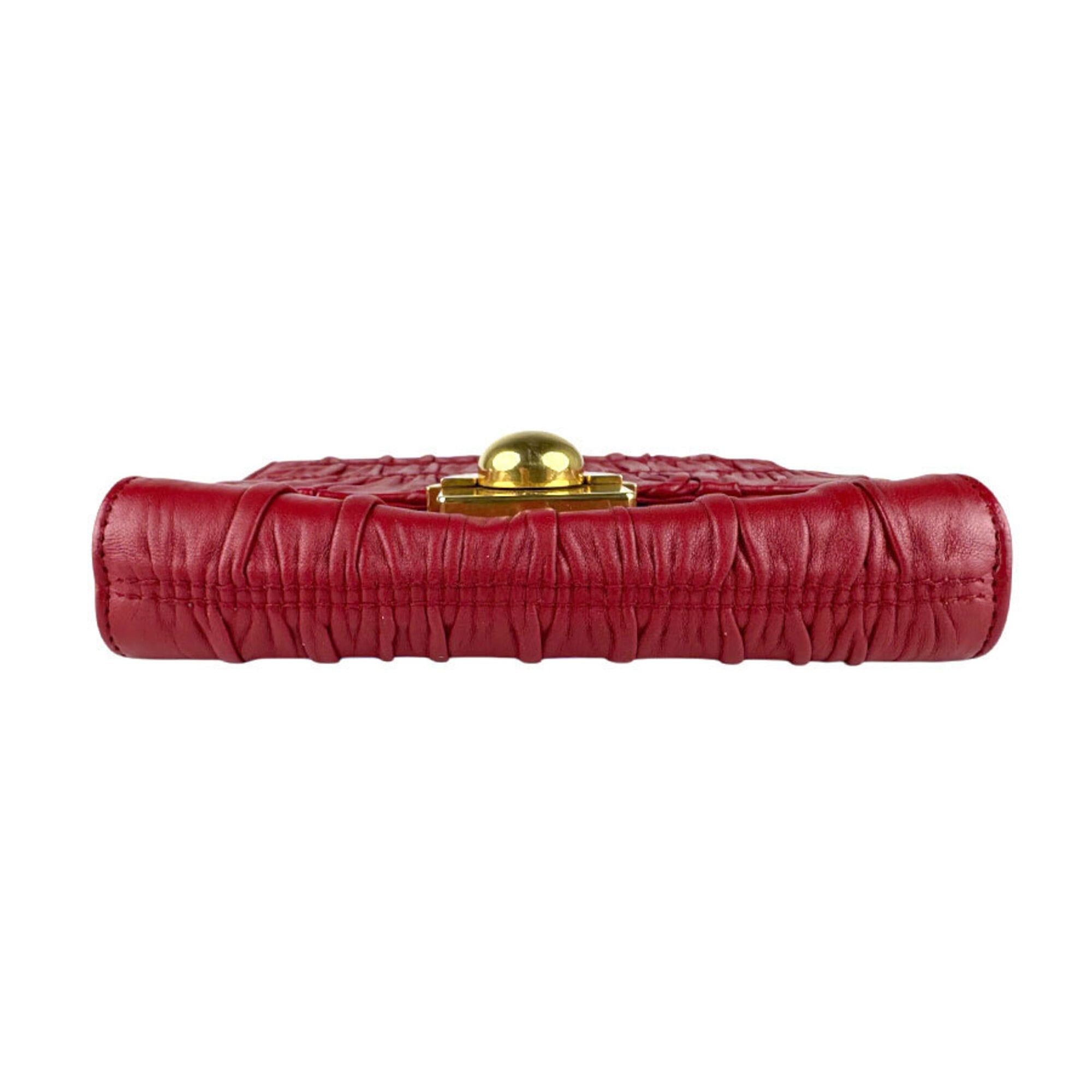Prada Prada Shoulder Bag Leather Red Women's z9094 Size ONE SIZE - 4 Thumbnail