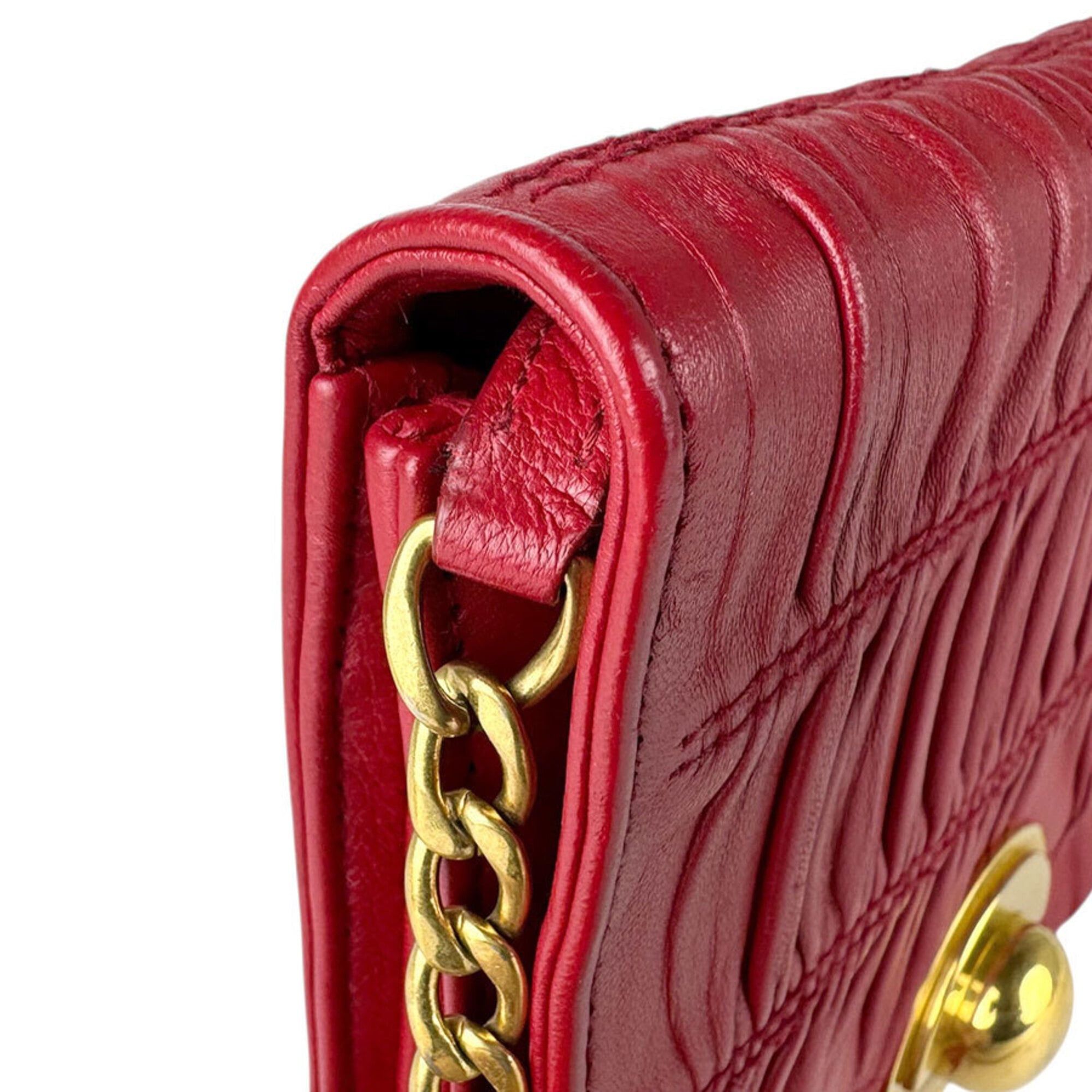 Prada Prada Shoulder Bag Leather Red Women's z9094 Size ONE SIZE - 6 Thumbnail