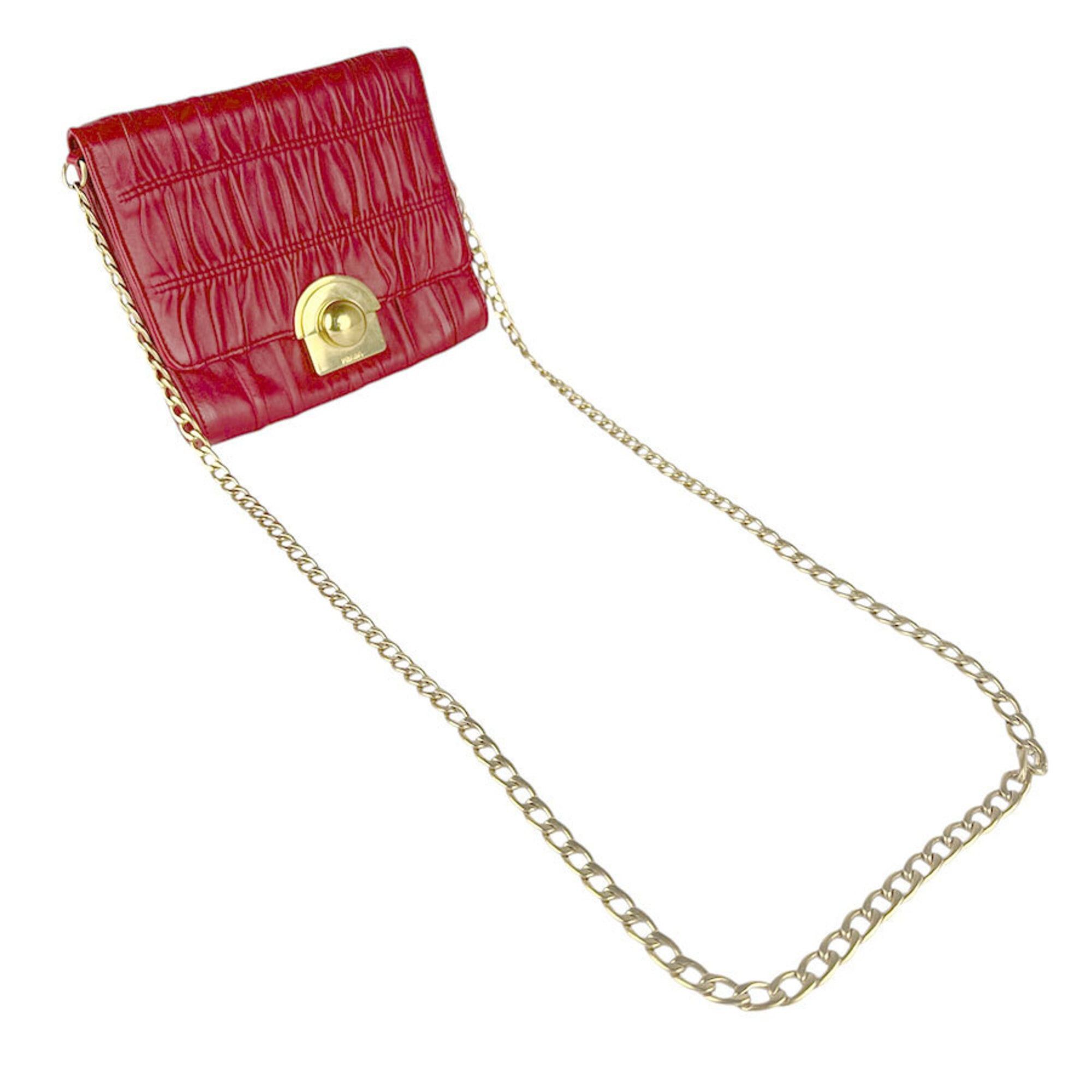 Prada Prada Shoulder Bag Leather Red Women's z9094 Size ONE SIZE - 10 Thumbnail