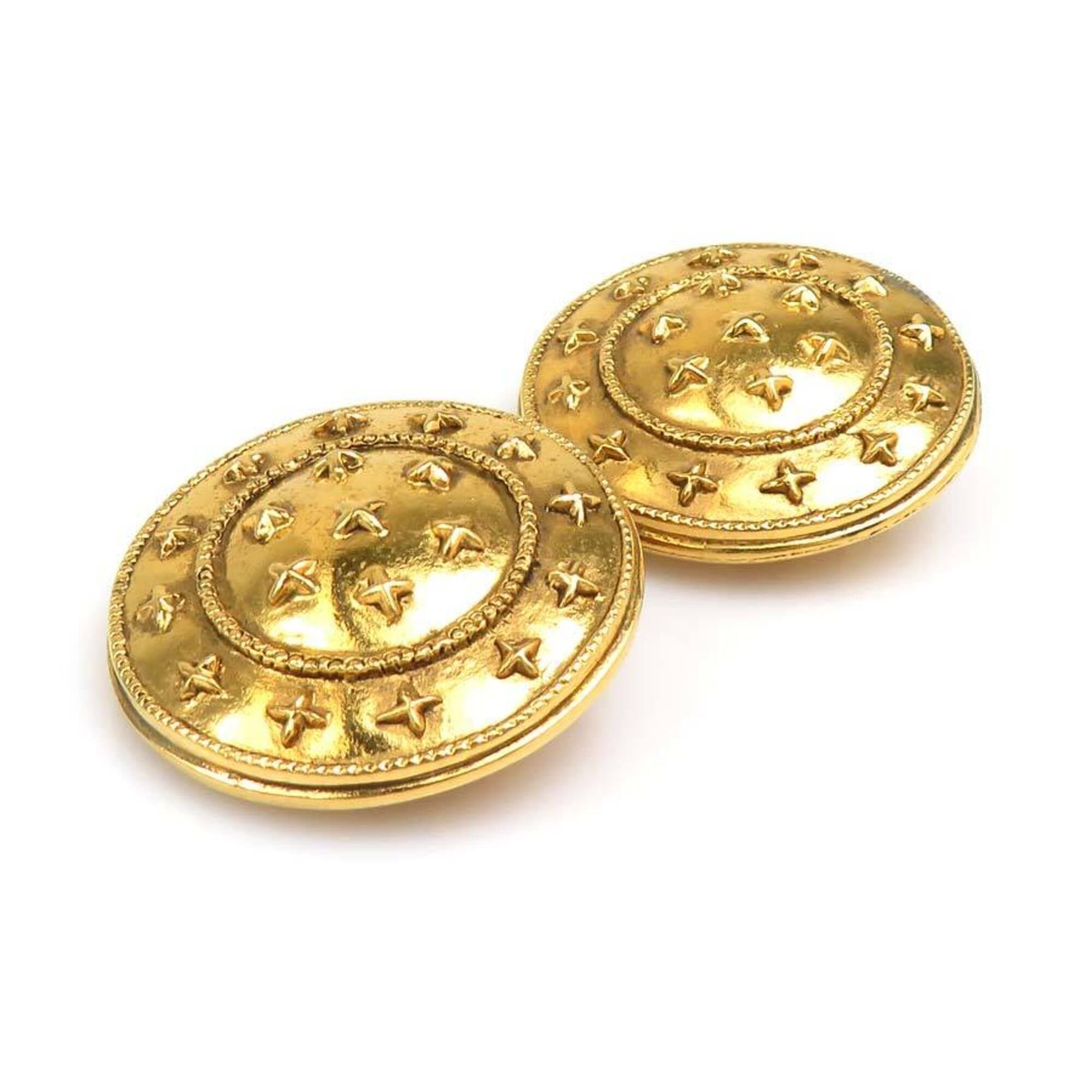 Chanel Chanel earrings, metal, gold, women's, 56666a Size ONE SIZE - 4 Thumbnail