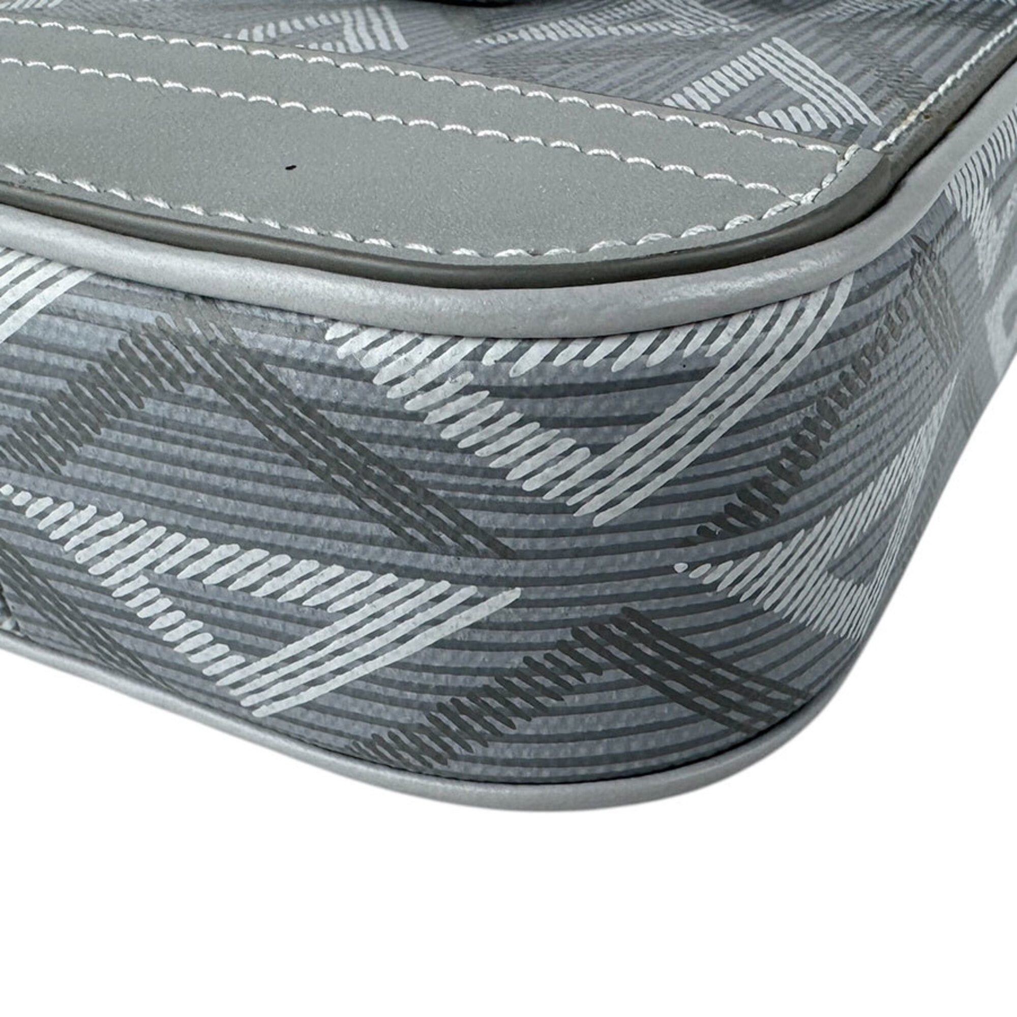 Dior Christian Dior CD Diamond Hit The Road Vertical Shoulder Bag/Handbag/Pouch, Leather, Gray, Men's (z9102) Size ONE SIZE - 9 Thumbnail