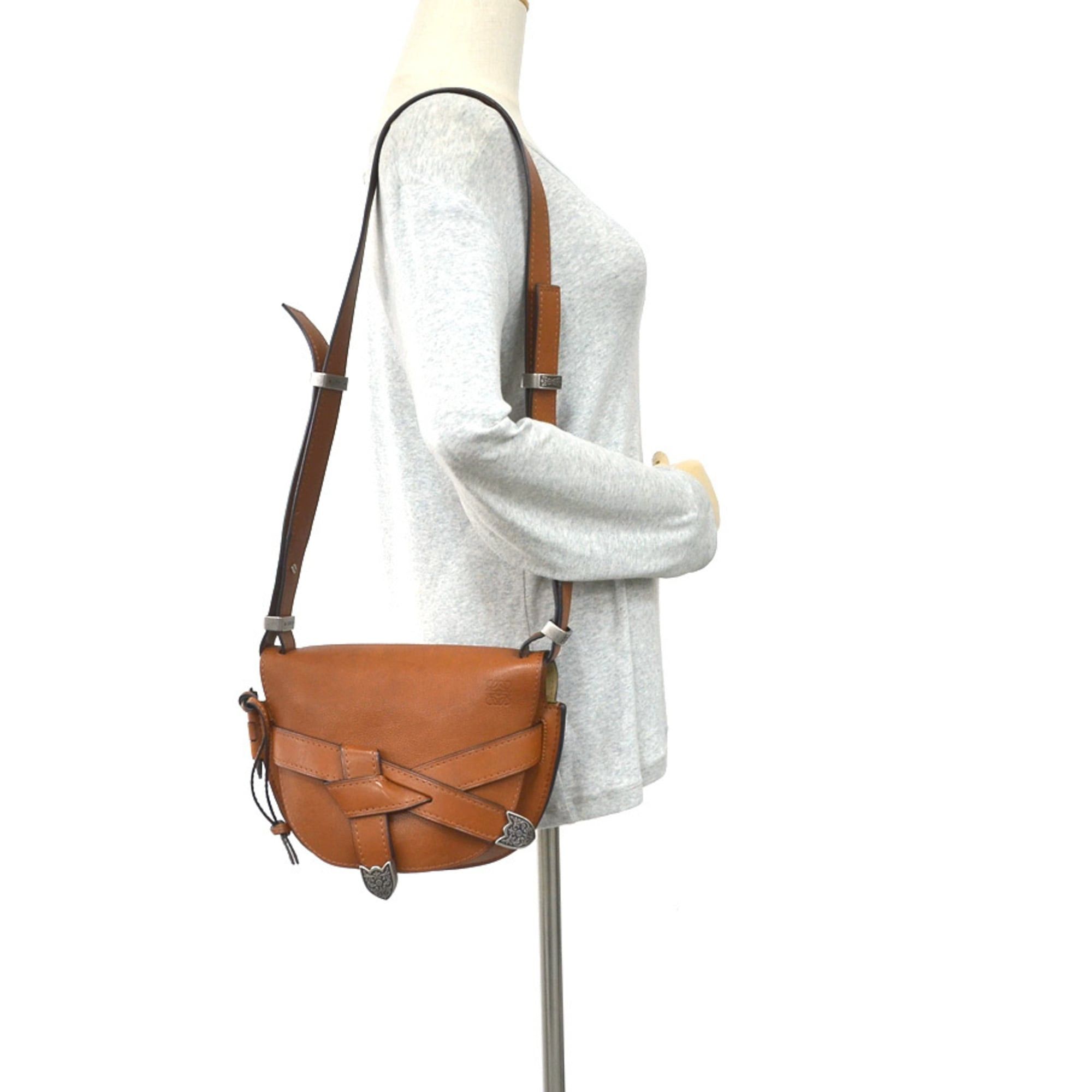 Loewe Loewe Shoulder Bag Gate Western Small Leather Brown Women's 90246i Size ONE SIZE - 18 Thumbnail