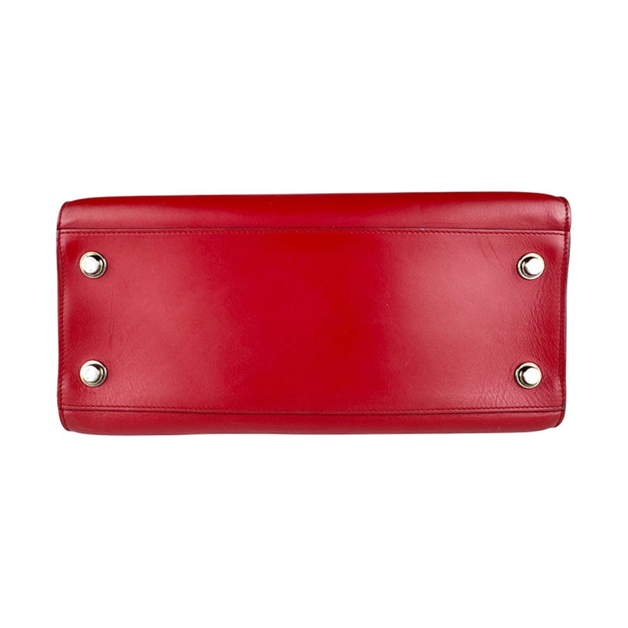 Louis Vuitton Louis Vuitton City Steamer MM Leather Handbag/Shoulder Bag, Red/Silver, Women's, M51027 z9099 Size ONE SIZE - 4 Thumbnail