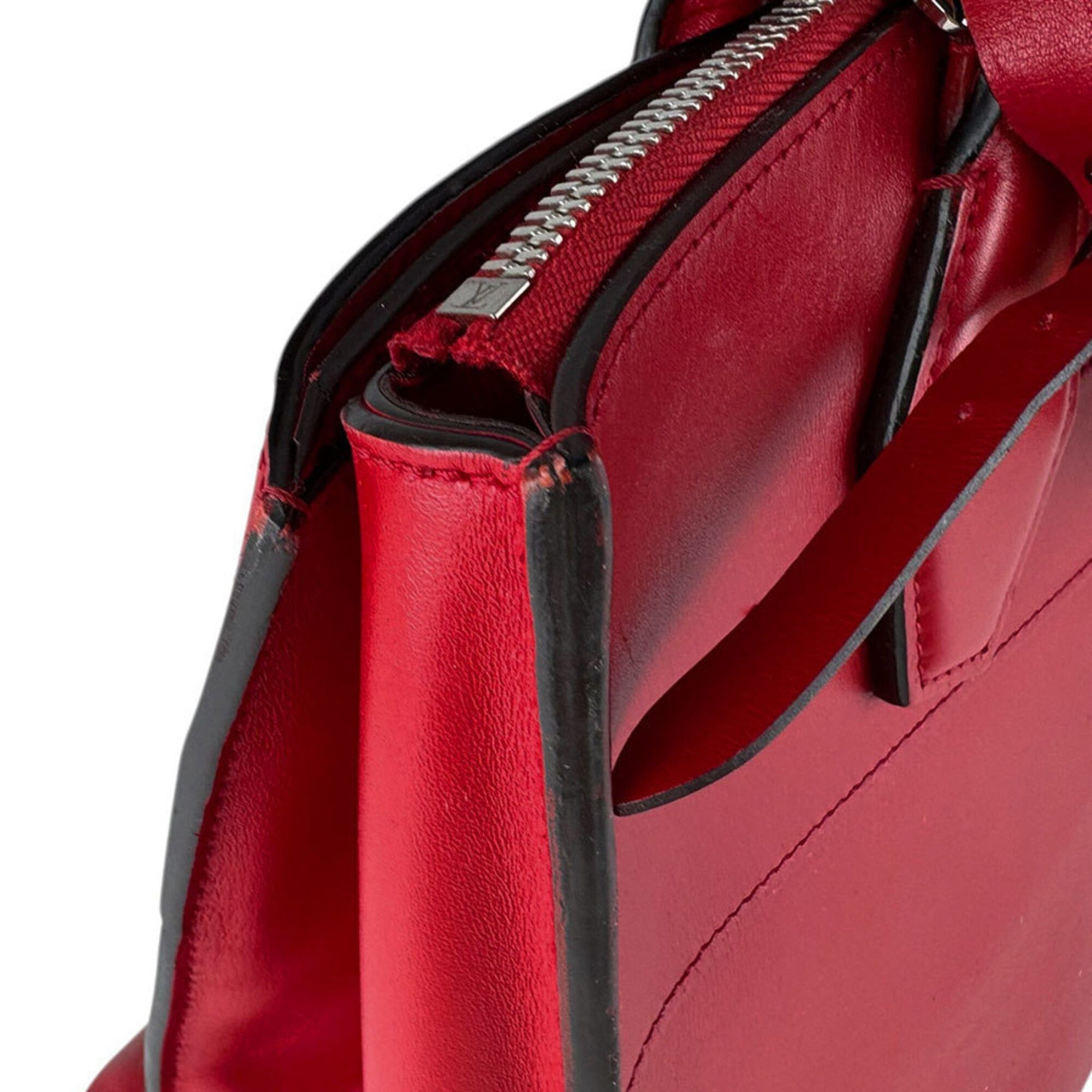 Louis Vuitton Louis Vuitton City Steamer MM Leather Handbag/Shoulder Bag, Red/Silver, Women's, M51027 z9099 Size ONE SIZE - 6 Thumbnail