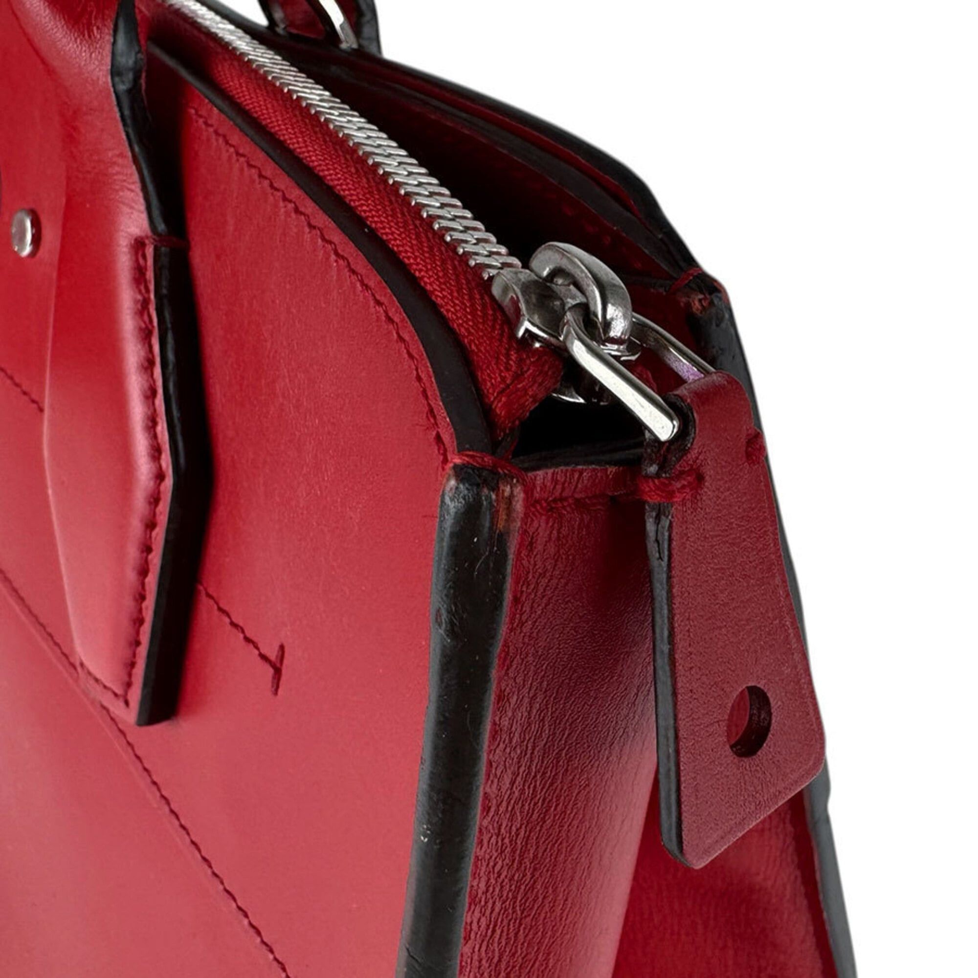 Louis Vuitton Louis Vuitton City Steamer MM Leather Handbag/Shoulder Bag, Red/Silver, Women's, M51027 z9099 Size ONE SIZE - 7 Thumbnail