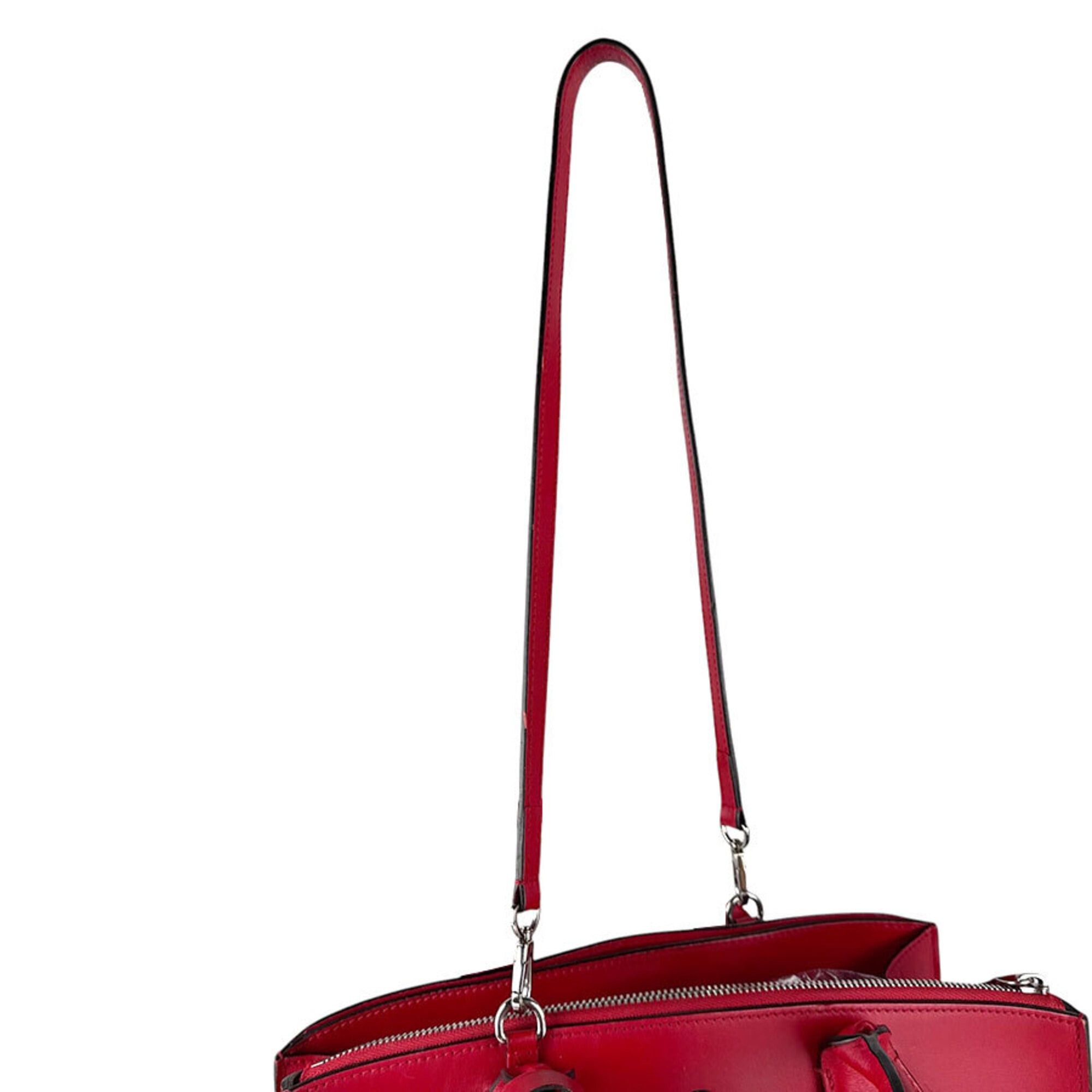 Louis Vuitton Louis Vuitton City Steamer MM Leather Handbag/Shoulder Bag, Red/Silver, Women's, M51027 z9099 Size ONE SIZE - 11 Thumbnail