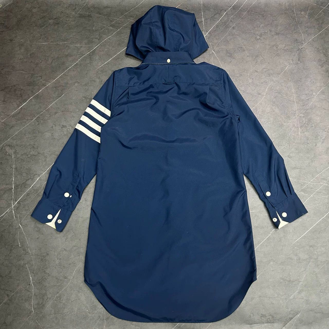 Thom Browne Thom Browne Navy Long Trench Coat 40 Size US XXS / EU 40 - 2 Thumbnail