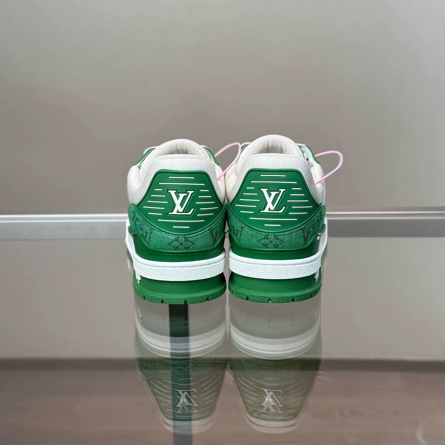 Louis Vuitton Louis Vuitton Trainer White Green Denim Size US 8.5 / EU 41-42 - 4 Thumbnail