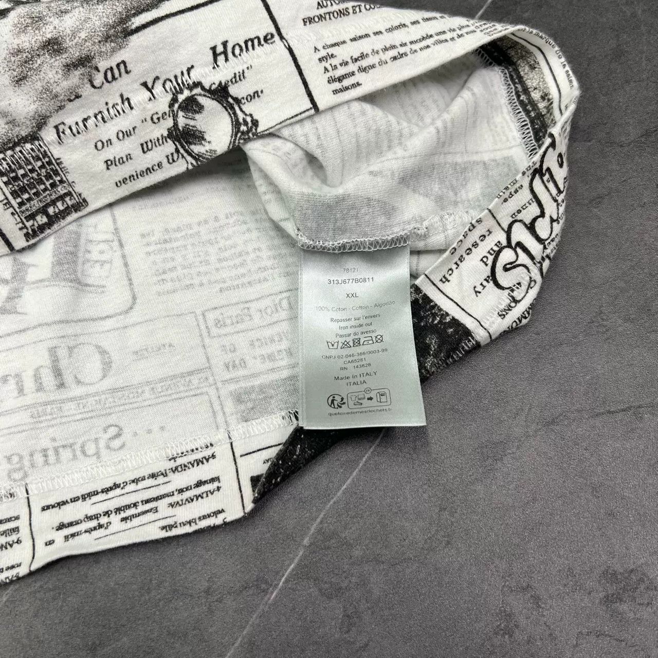 Dior DIOR 23FW ERL Collaboration Anti-War Newspaper Tee Size US XXL / EU 58 / 5 - 8 Thumbnail