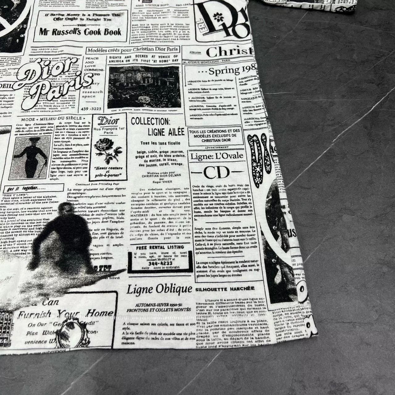 Dior DIOR 23FW ERL Collaboration Anti-War Newspaper Tee Size US XXL / EU 58 / 5 - 4 Thumbnail