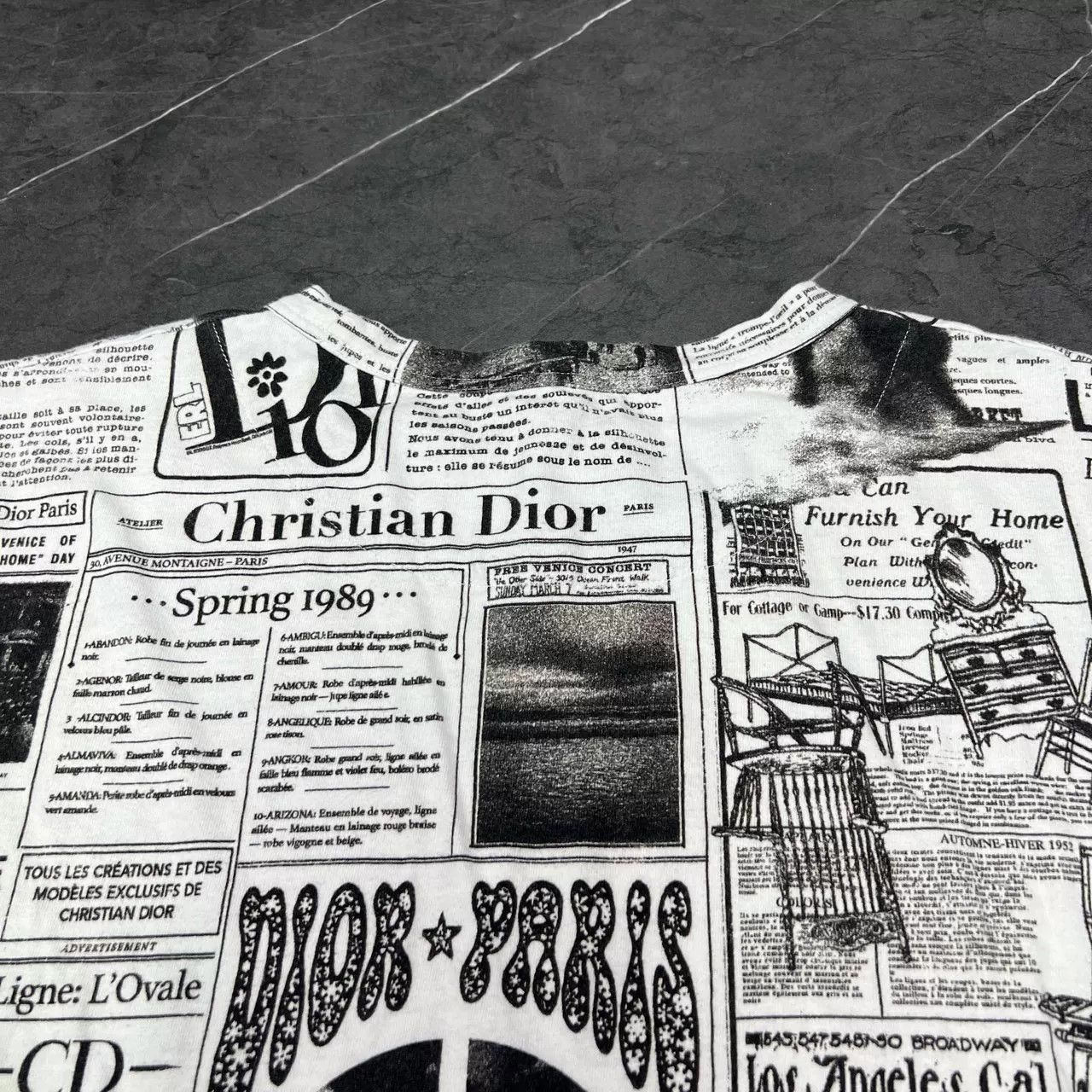 Dior DIOR 23FW ERL Collaboration Anti-War Newspaper Tee Size US XXL / EU 58 / 5 - 5 Thumbnail