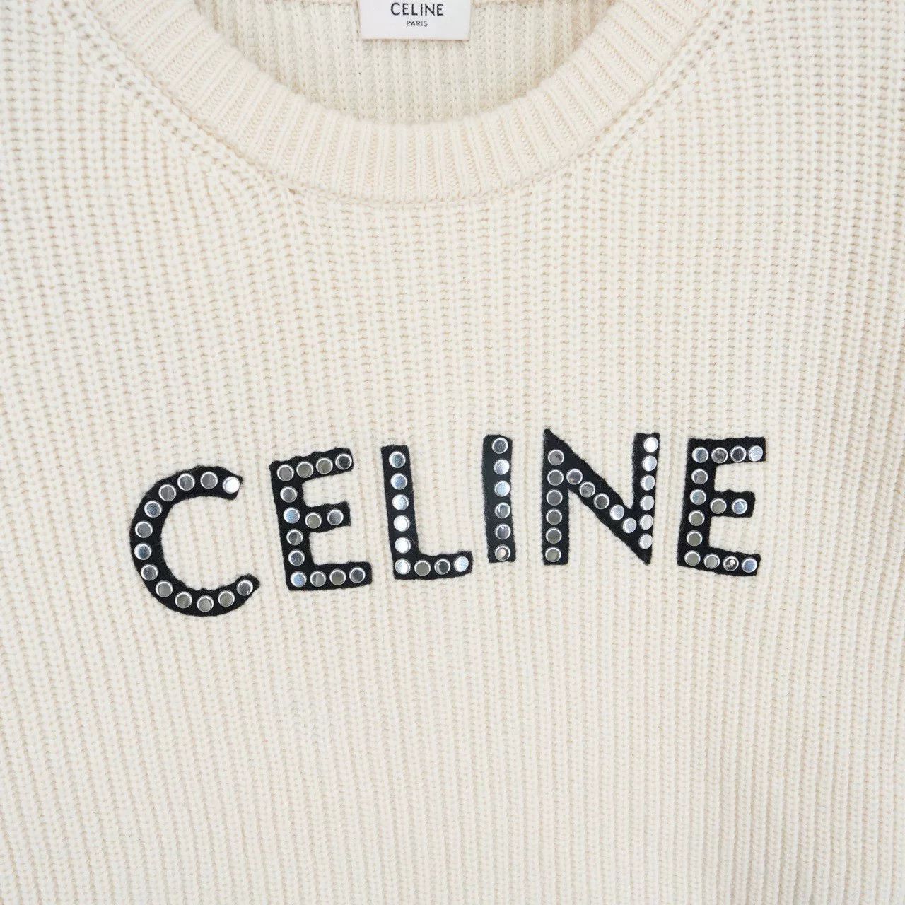 Celine Celine Studded Ribbed Wool Sweater Size S / US 4 / IT 40 - 4 Thumbnail