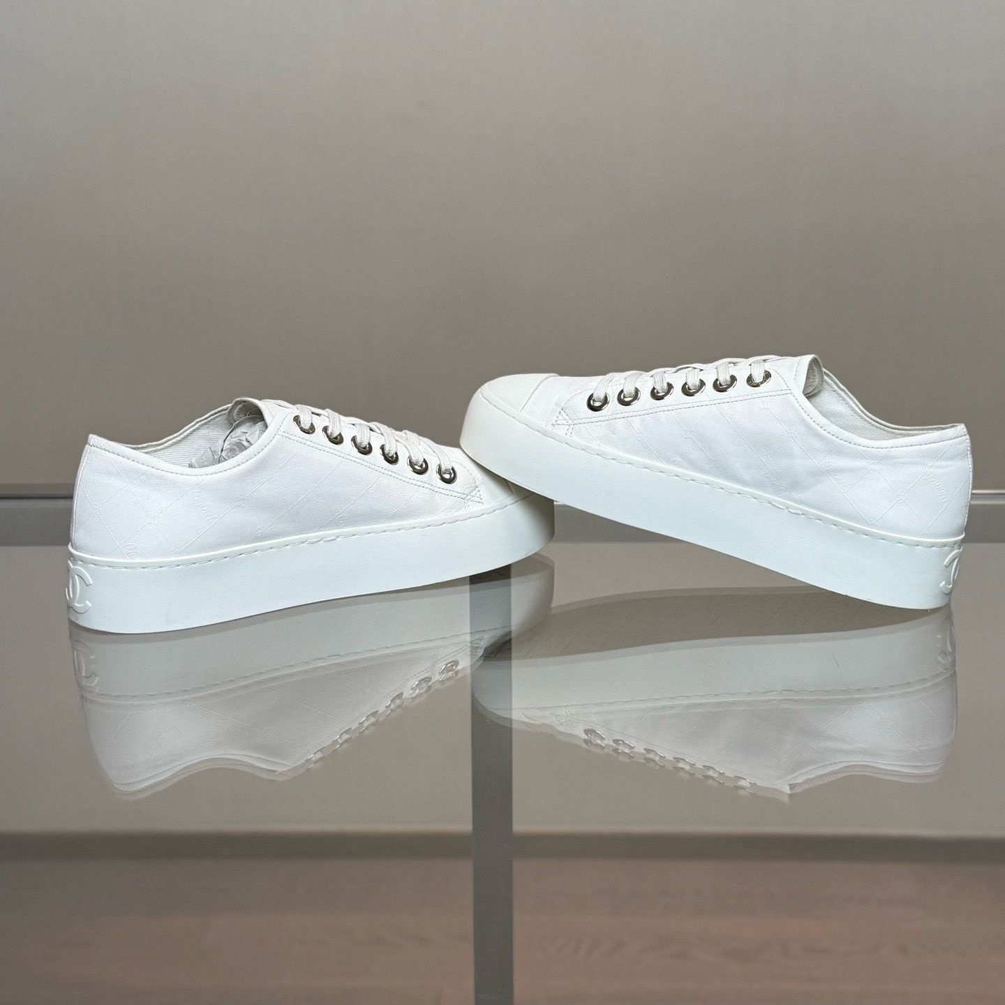 Chanel Chanel 25P Logo Thick Sole Shoes Size US 6 / IT 36 - 6 Thumbnail