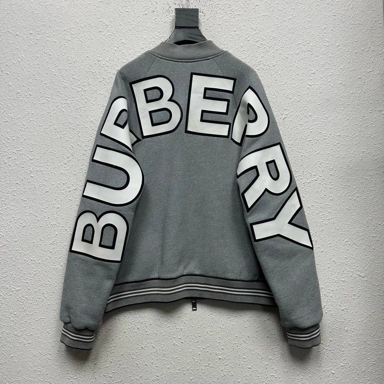 Burberry Burberry Gray Back Slogan Logo Baseball Jacket Size US XXL / EU 58 / 5 - 2 Thumbnail