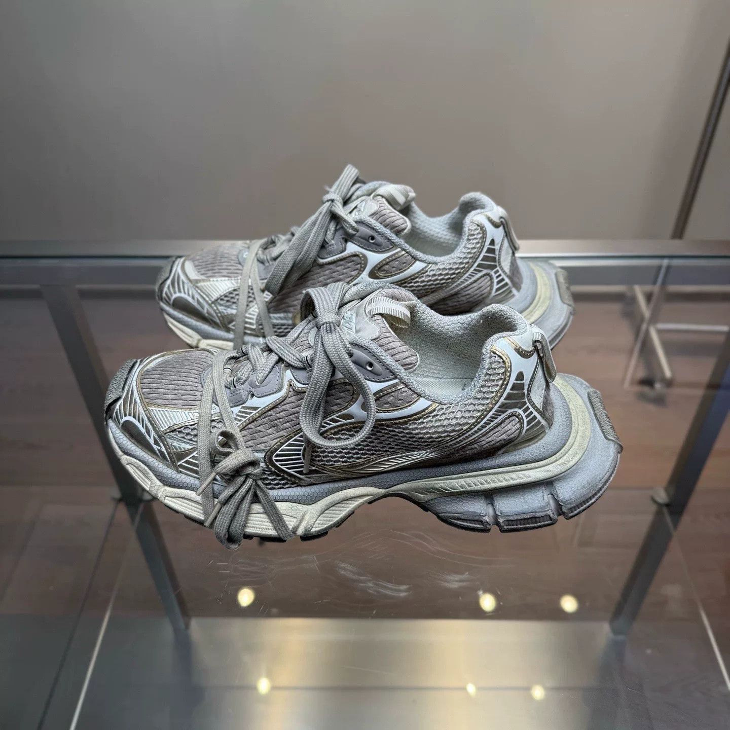 Balenciaga Balenciaga 3XL Gray Silver Shoes Size US 10 / EU 43 - 3 Thumbnail