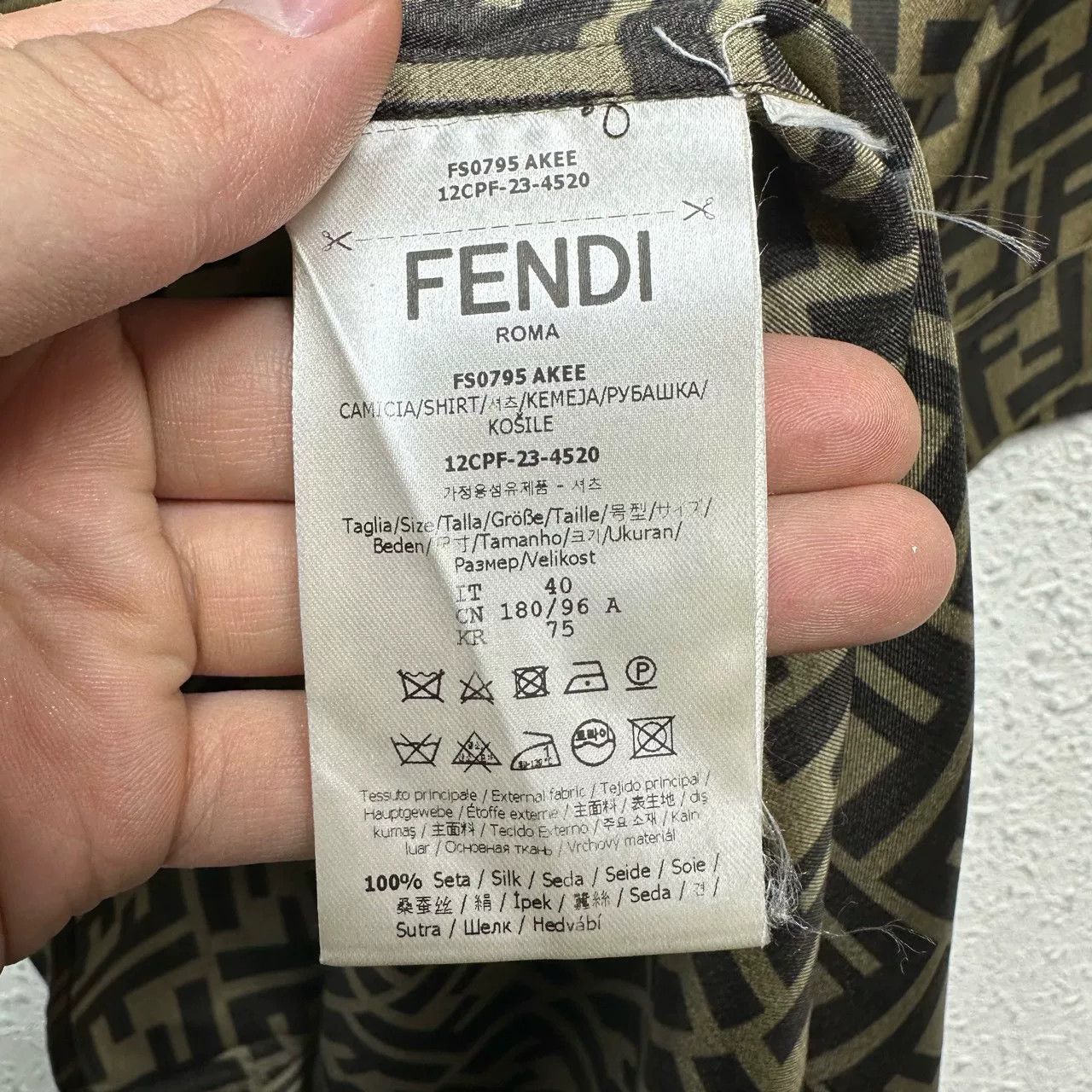 Fendi Fendi Brown FF Silk Short-Sleeve Shirt Size US XXS / EU 40 - 4 Thumbnail
