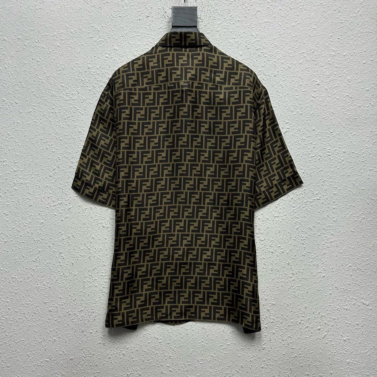 Fendi Fendi Brown FF Silk Short-Sleeve Shirt Size US XXS / EU 40 - 2 Thumbnail