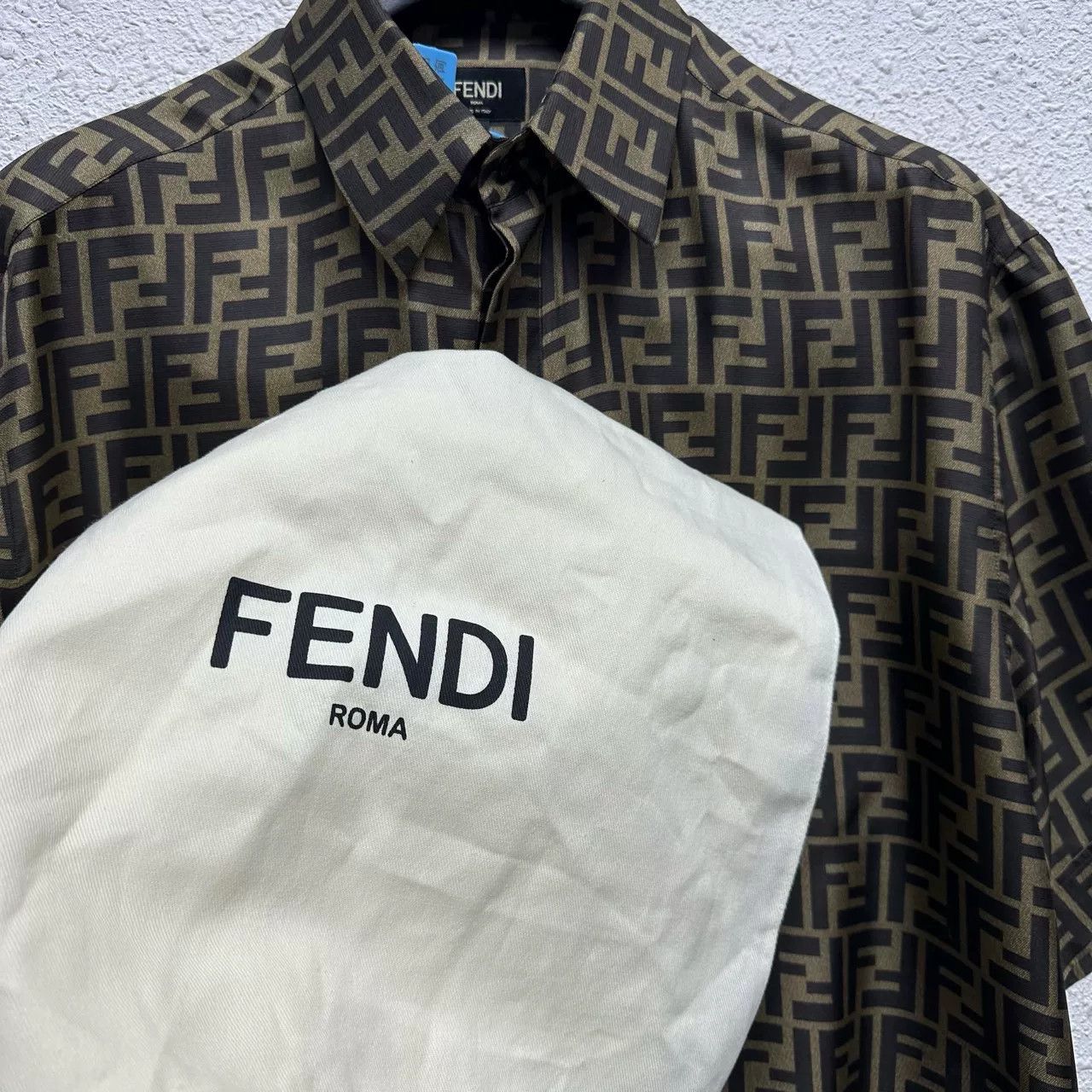 Fendi Fendi Brown FF Silk Short-Sleeve Shirt Size US XXS / EU 40 - 6 Thumbnail