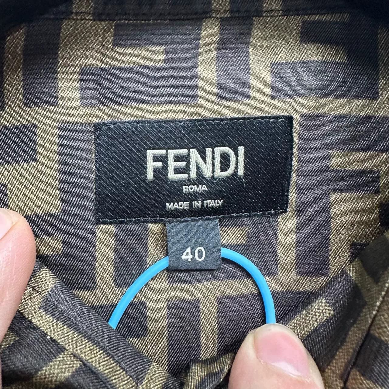 Fendi Fendi Brown FF Silk Short-Sleeve Shirt Size US XXS / EU 40 - 3 Thumbnail