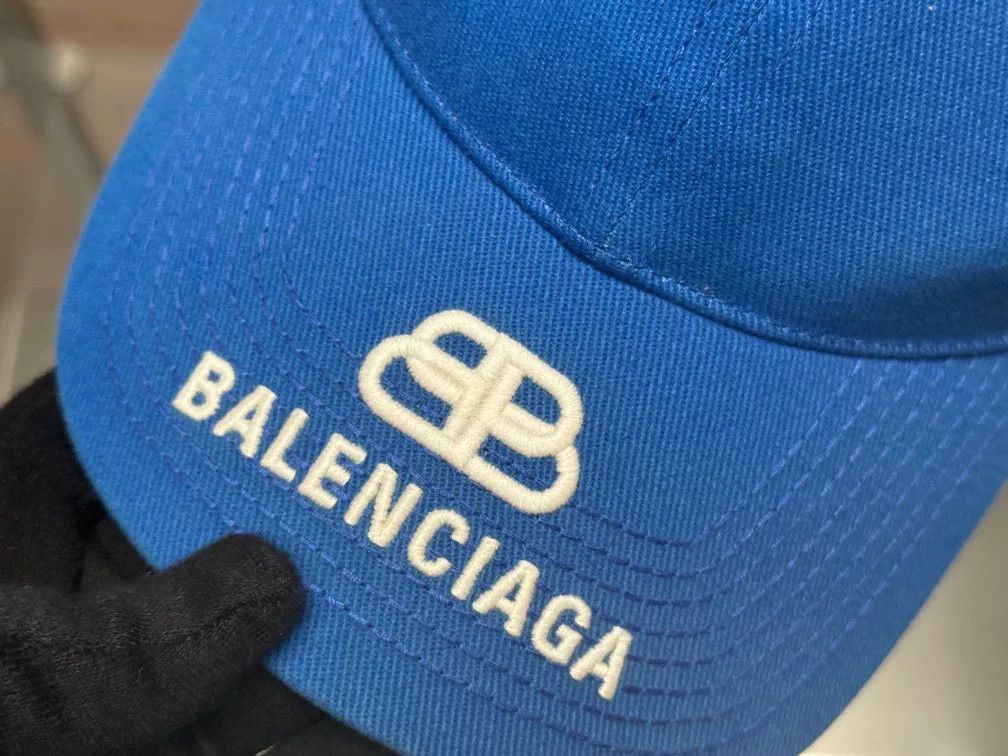 Balenciaga Balenciaga Blue Double B Embroidery Baseball Cap Size ONE SIZE - 2 Thumbnail