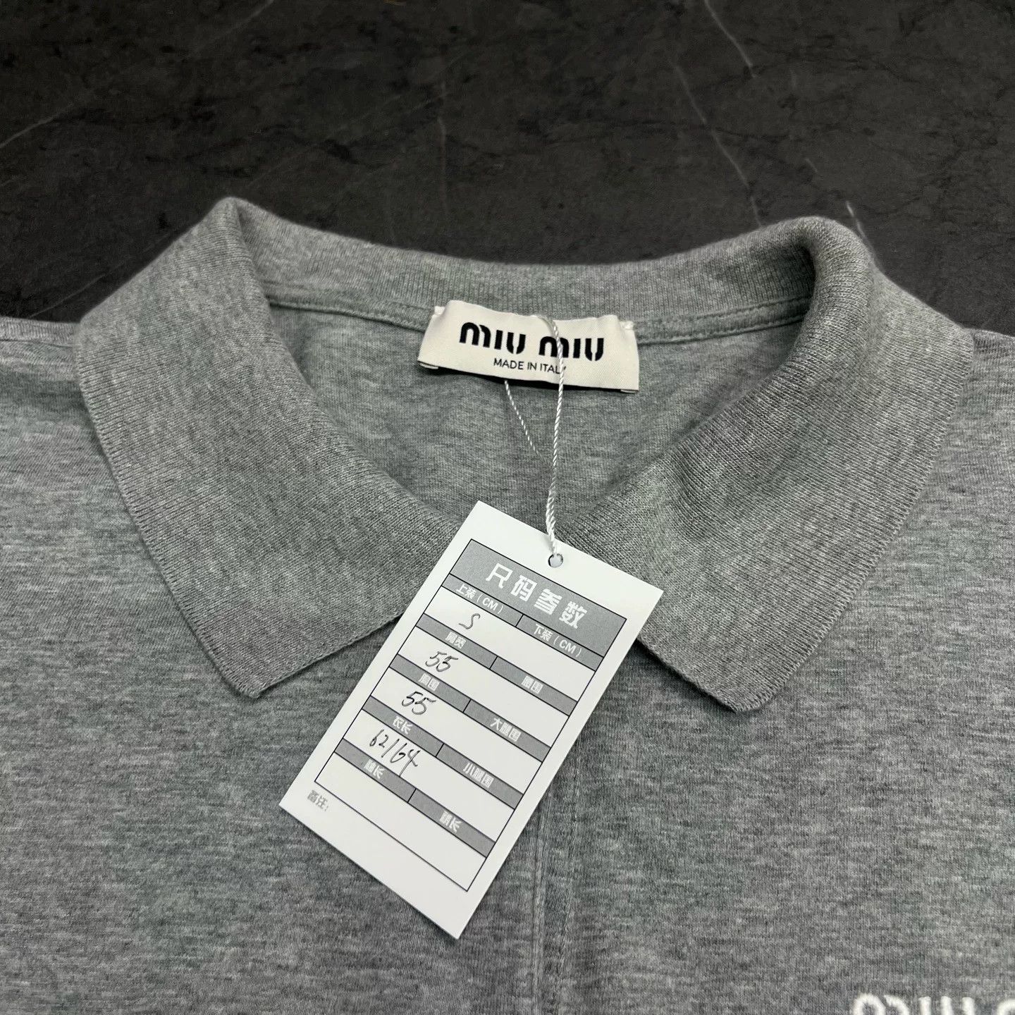 Miu Miu Miu Miu 25FW Gray Embroidered Logo Polo Size S / US 4 / IT 40 - 3 Thumbnail